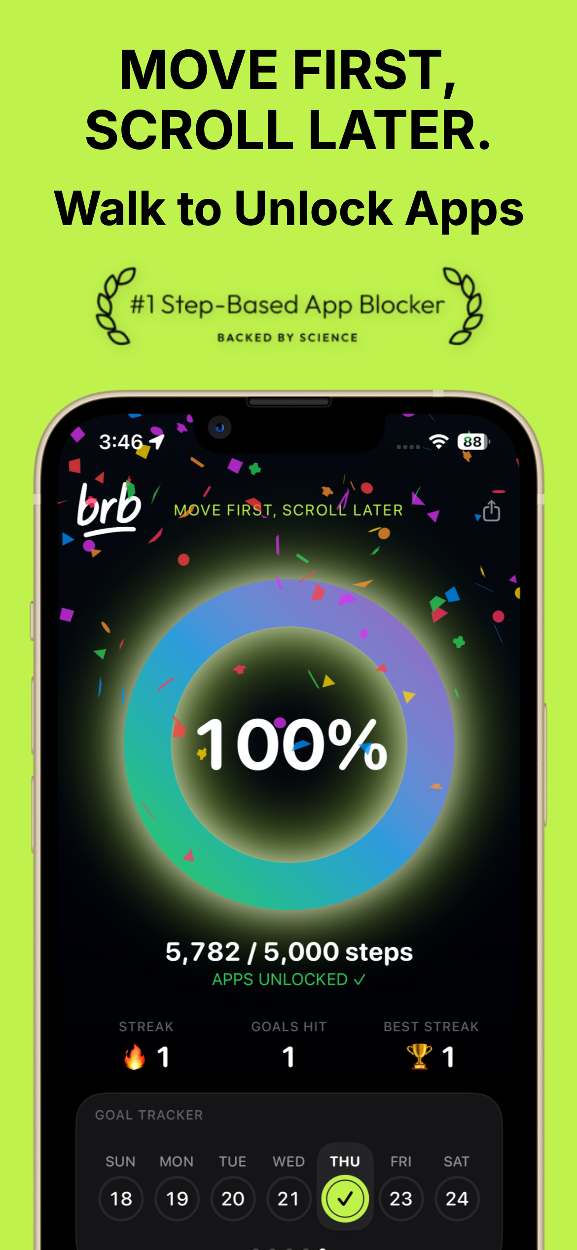 Screenshot 1 of brb: Walk to Unlock Apps