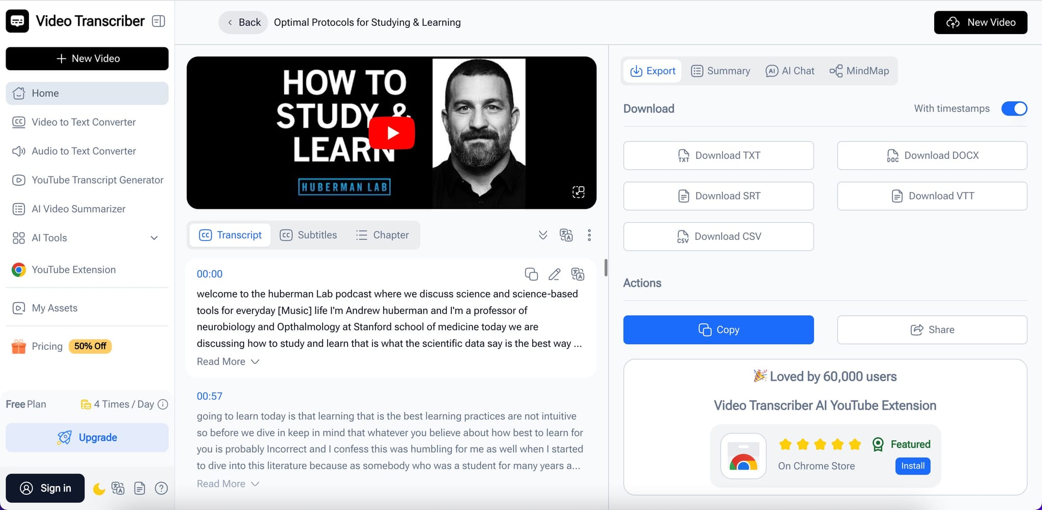 Screenshot 2 of Video Transcriber AI