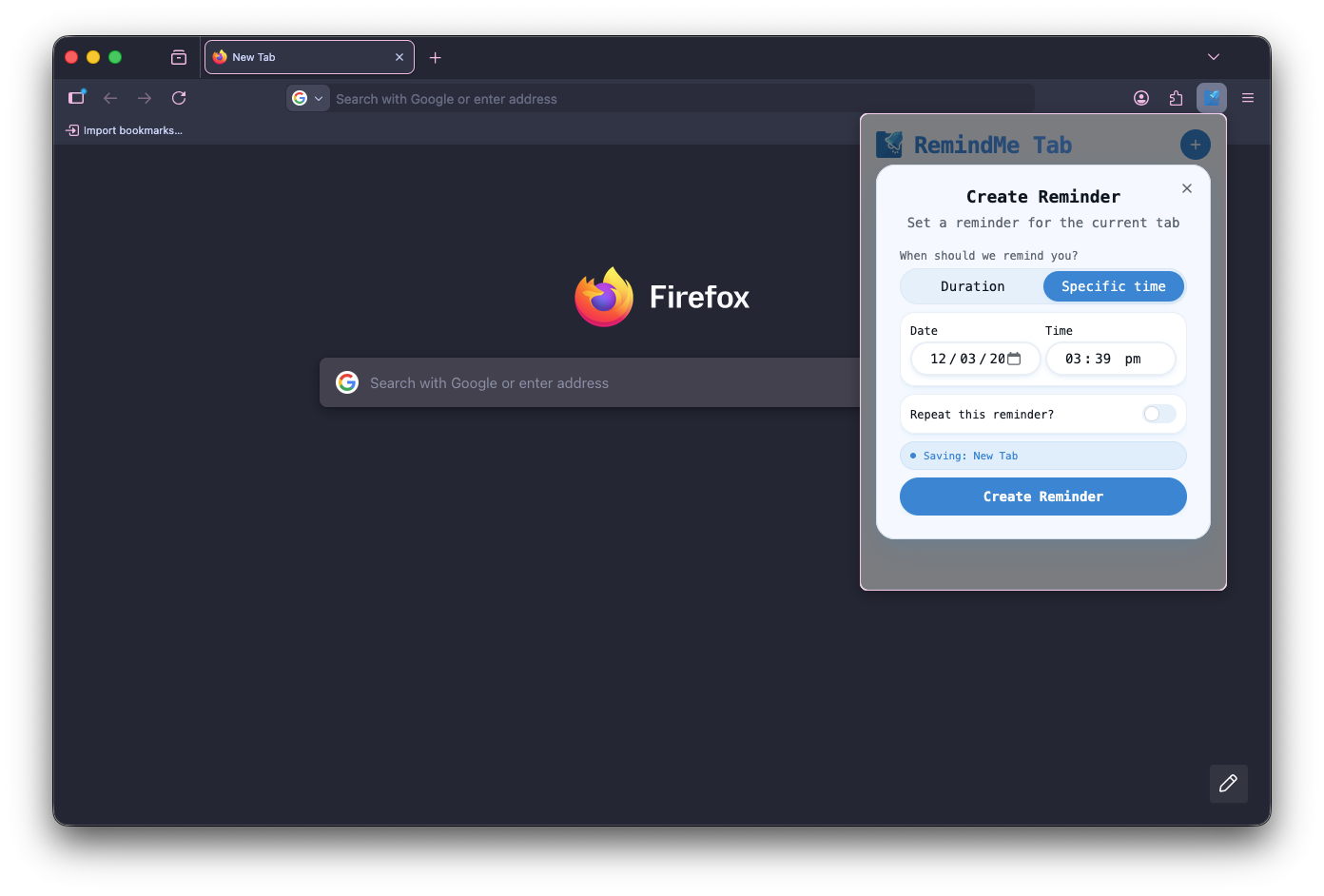 Screenshot 3 of RemindMe Tab