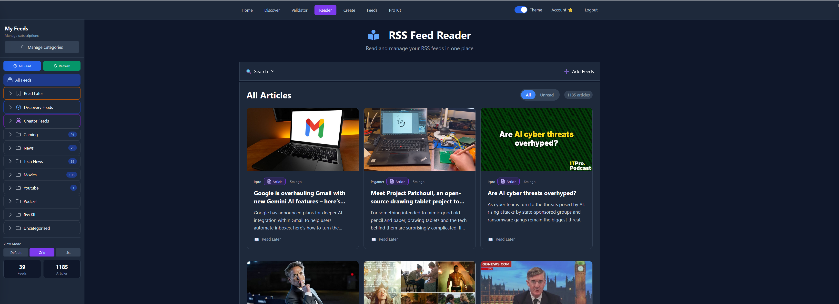 Screenshot 1 of RSS Kit