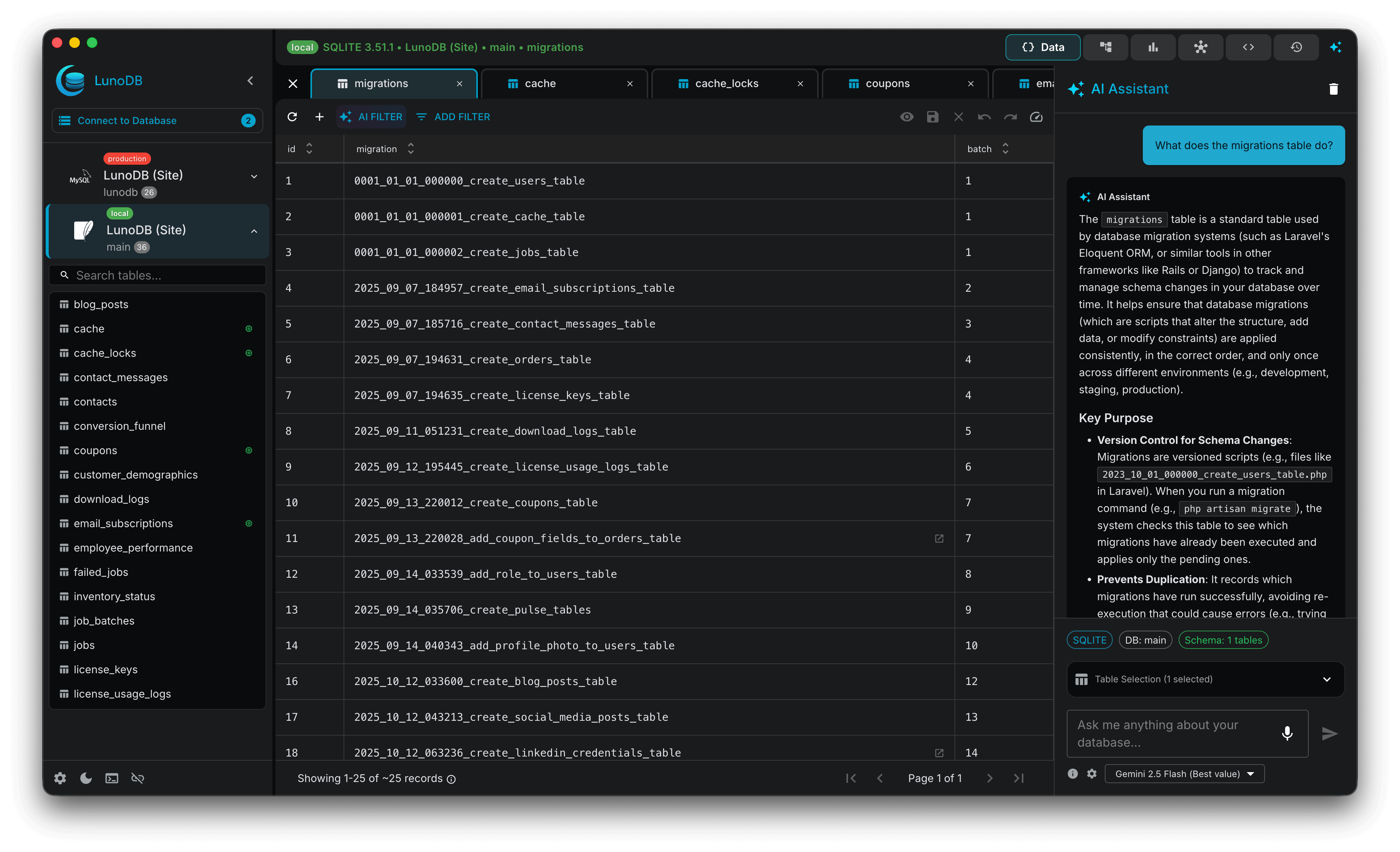 Screenshot 1 of LunoDB - Modern Database Software