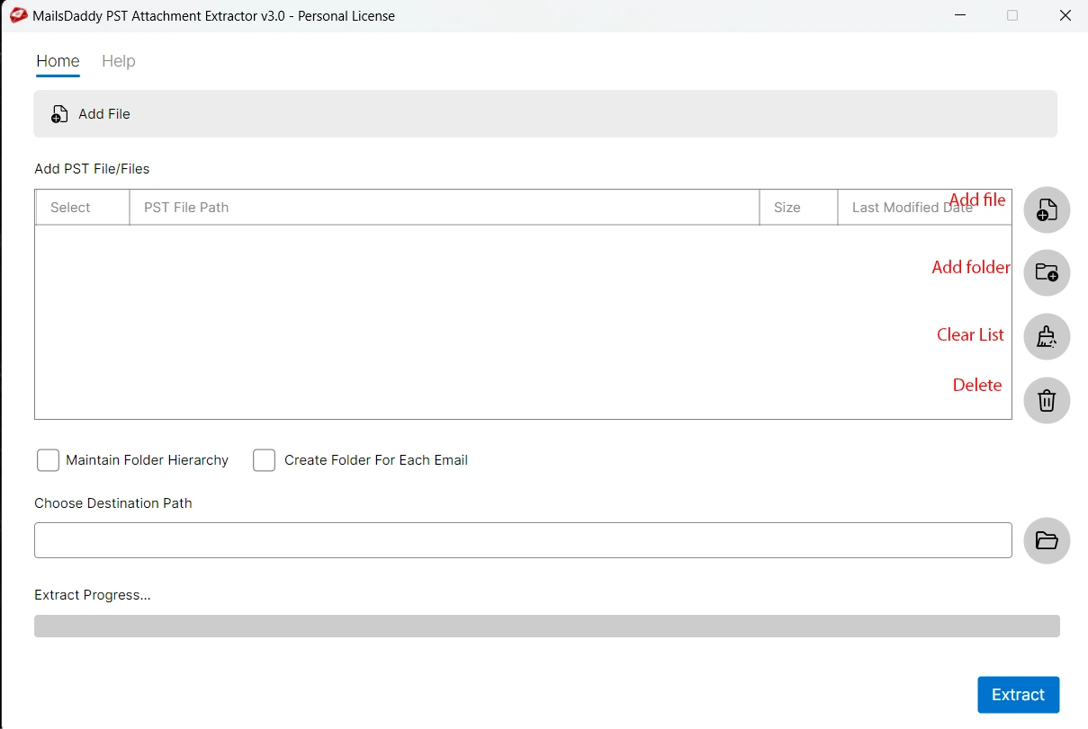 Screenshot 5 of MailsDaddy PST Attachment Extractor