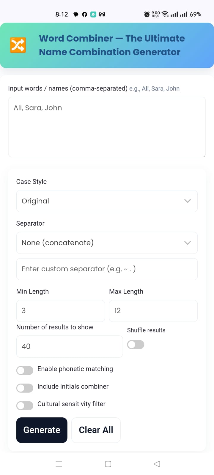 Screenshot 7 of Name Combiner