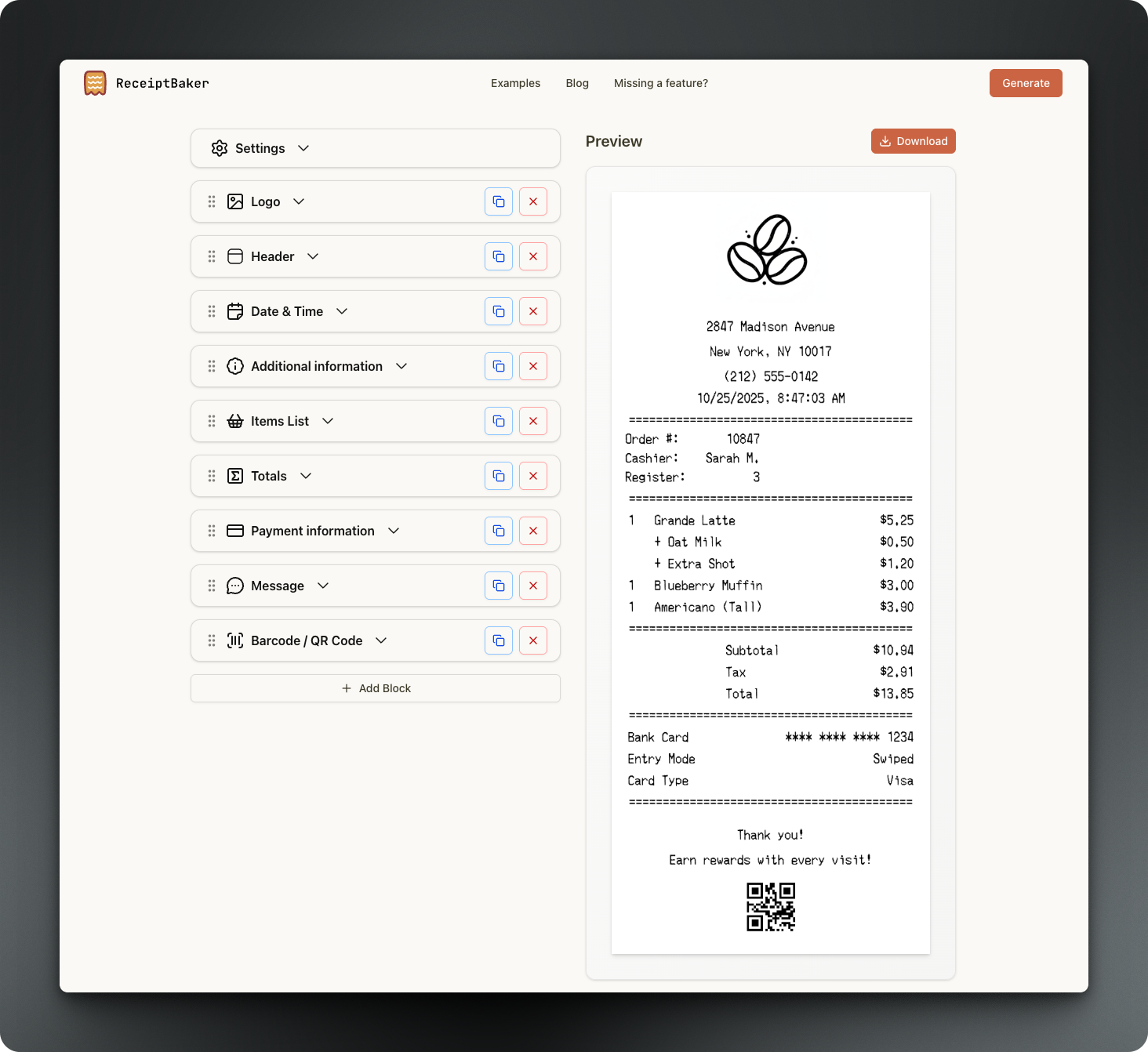 Screenshot 1 of Receipt Baker