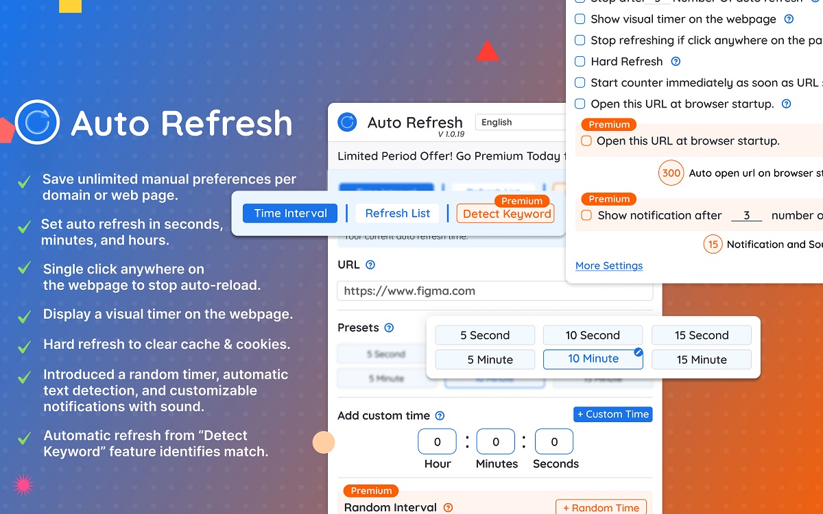 Screenshot 1 of Auto Refresh Page Extension