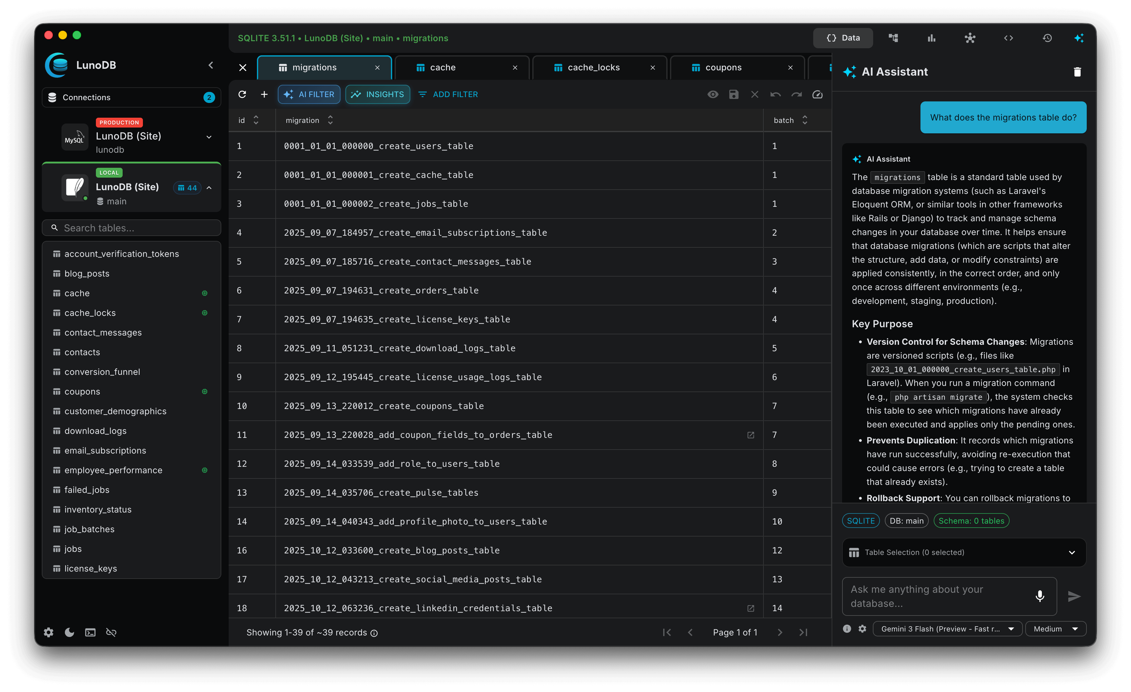 Screenshot 1 of LunoDB - Modern Database Software