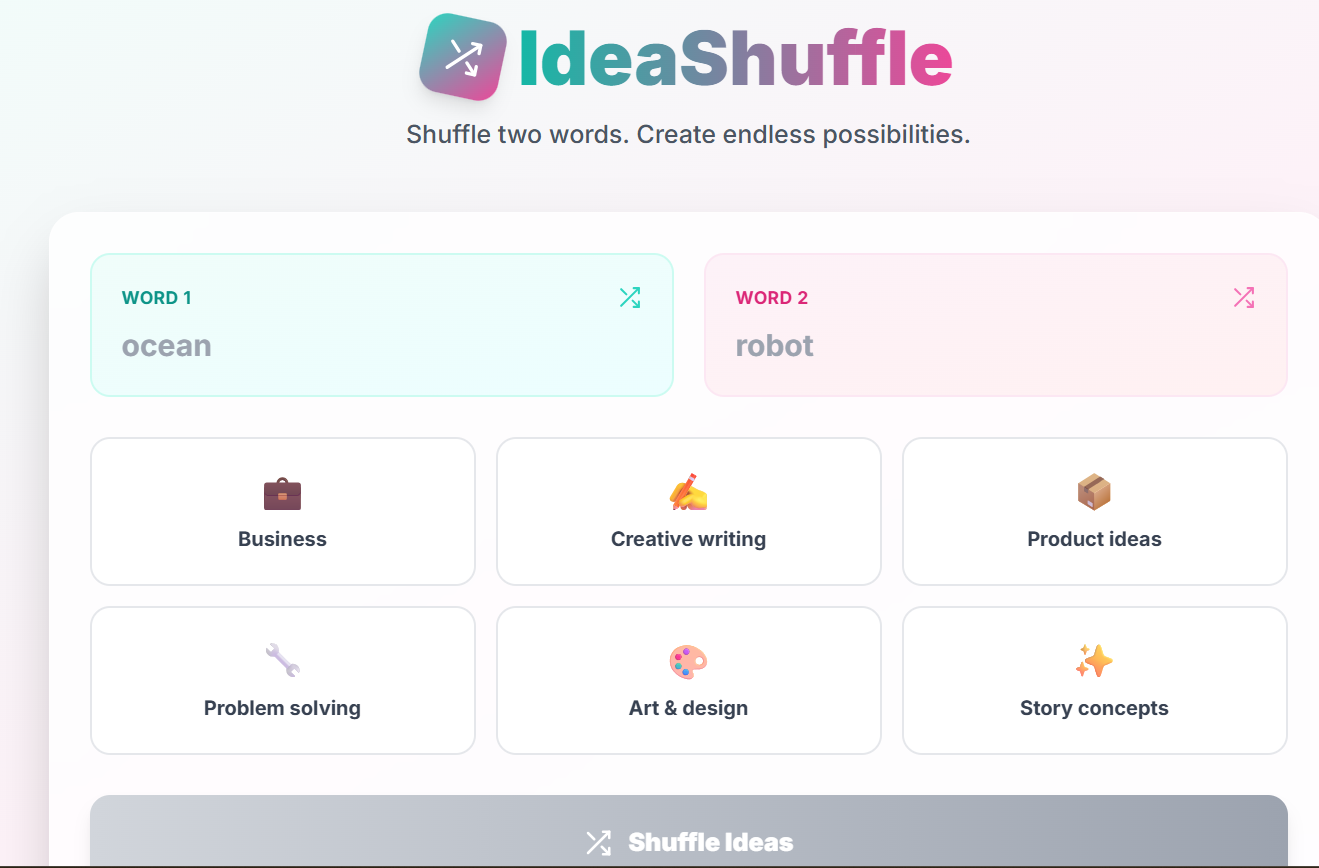 Screenshot 1 of Idea Shuffle
