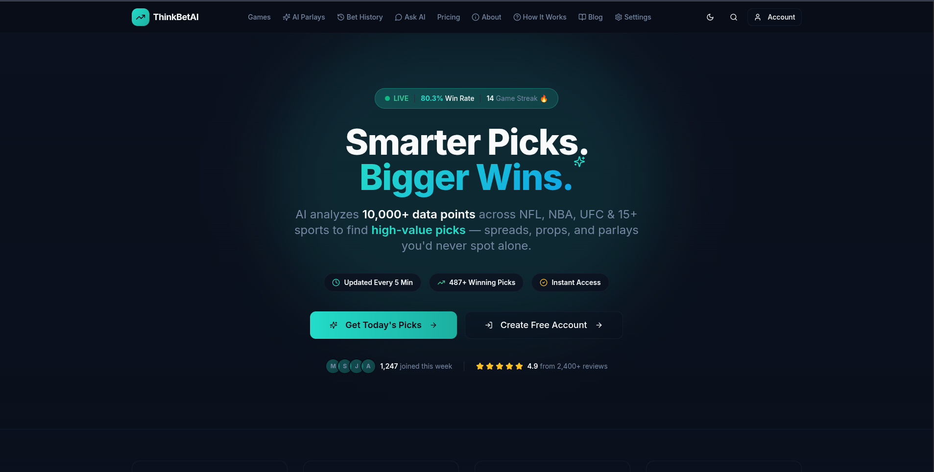 Screenshot 1 of ThinkBetAI