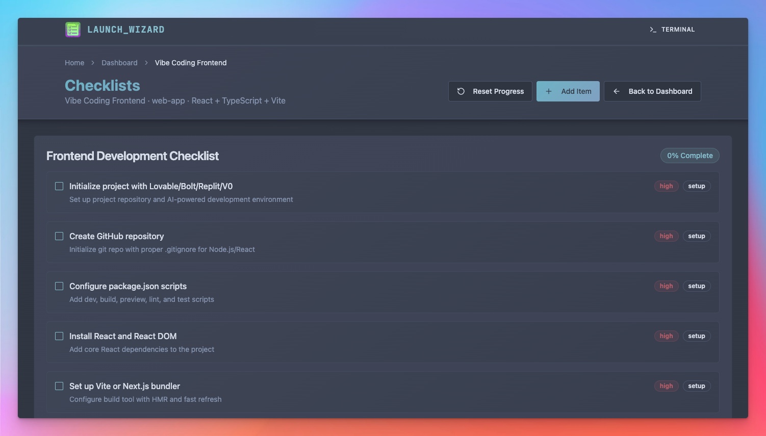Screenshot 9 of Launch Checklist Manager