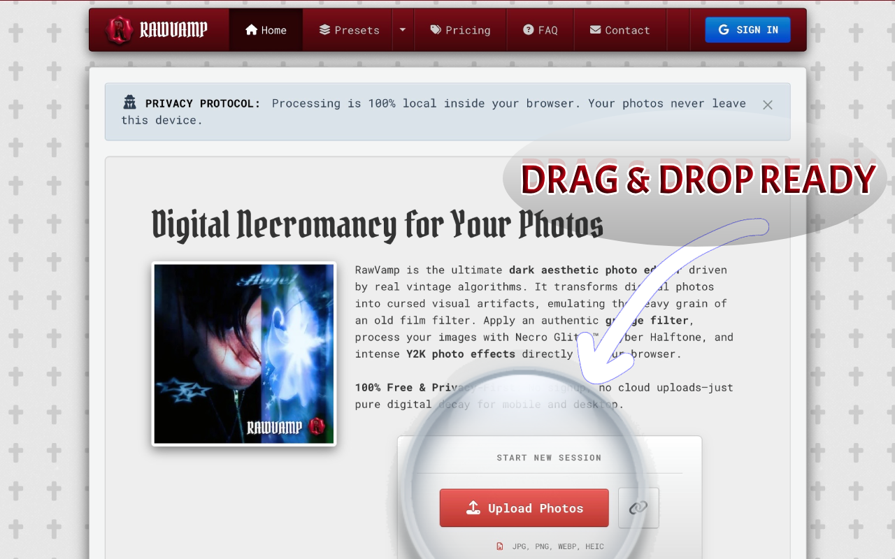 Screenshot 2 of RawVamp: Dark Aesthetic Photo Editor Y2K