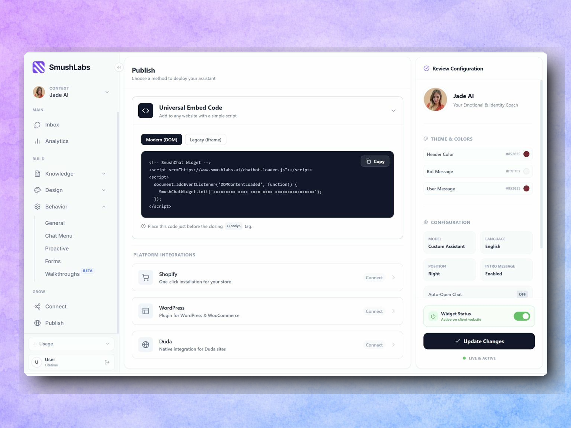 Screenshot 8 of SmushChat AI Chatbot Agent Builder