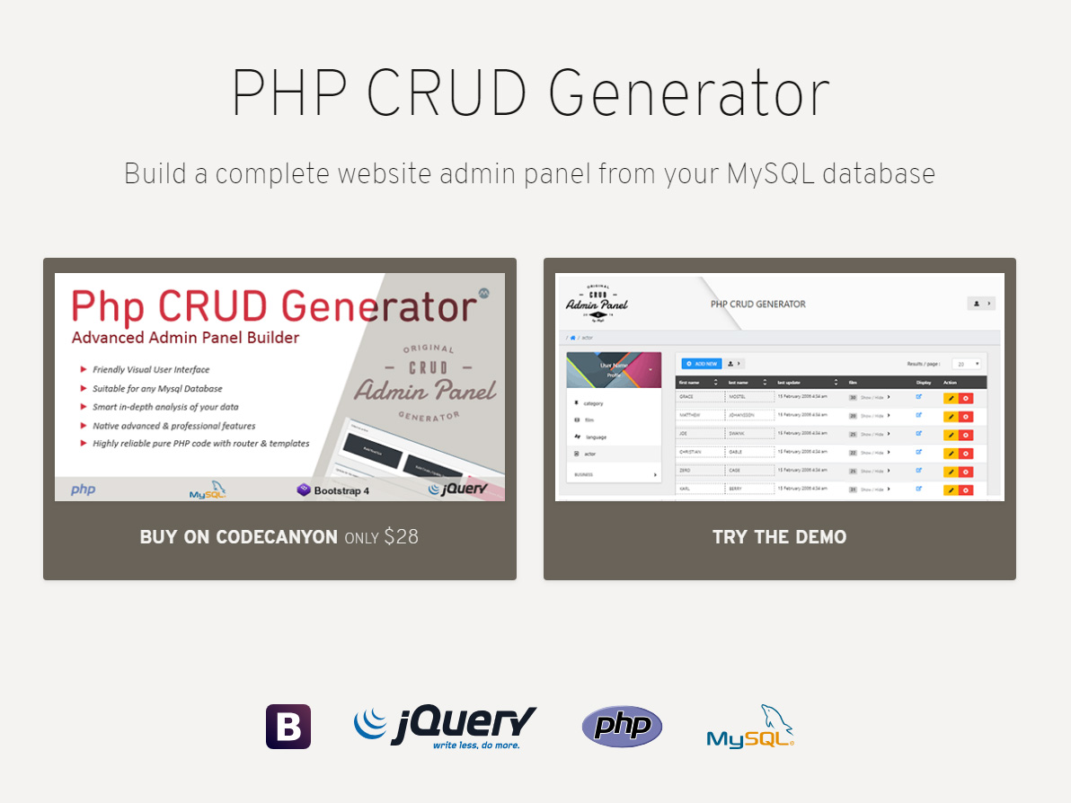 Screenshot 3 of PHP CRUD Generator