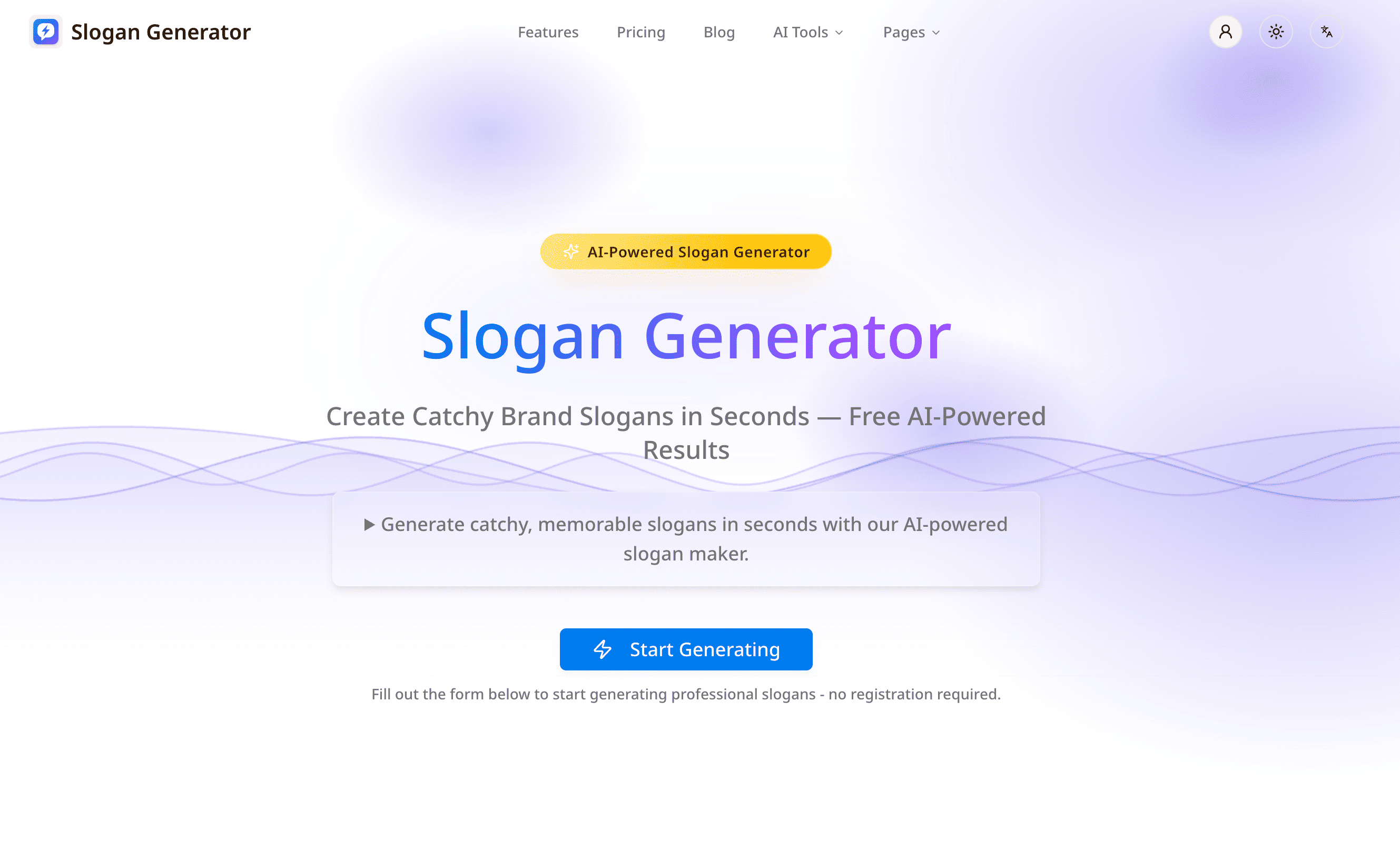 Screenshot 1 of Free AI Slogan Generator