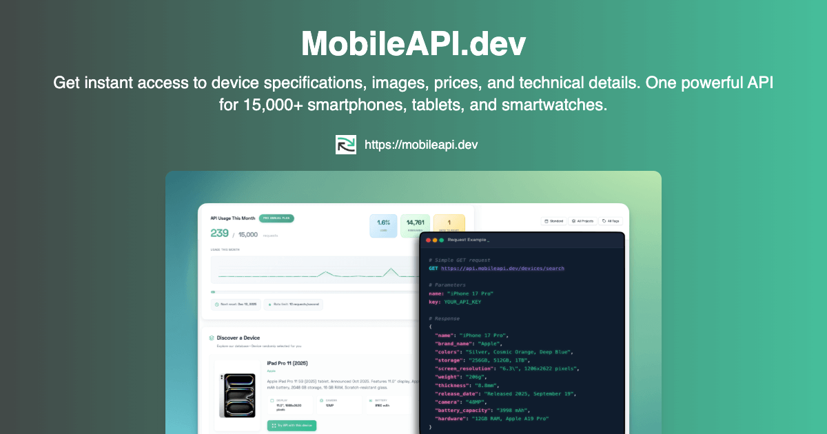 Screenshot 1 of MobileAPI.dev