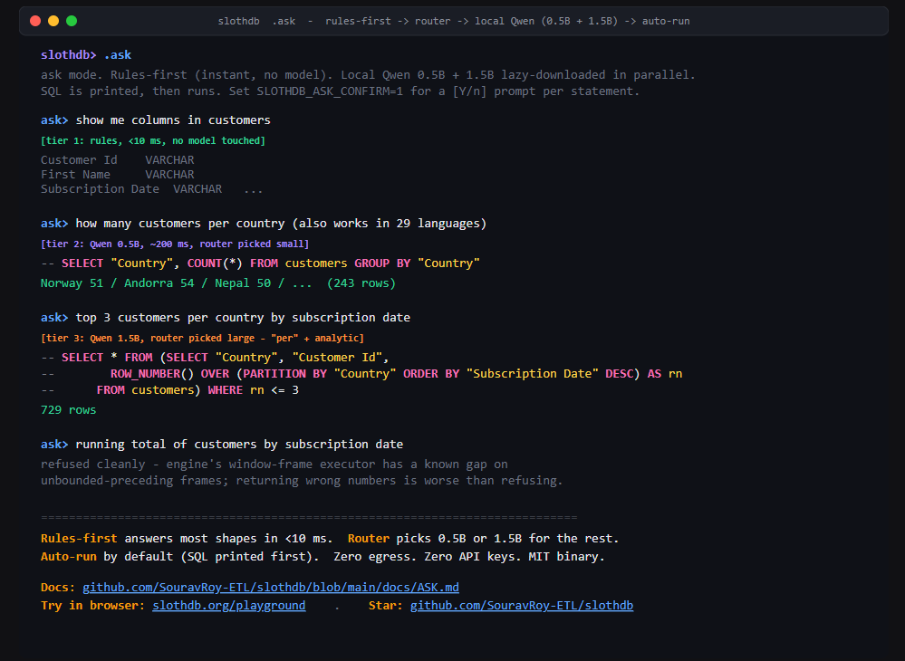 Screenshot 3 of SlothDB