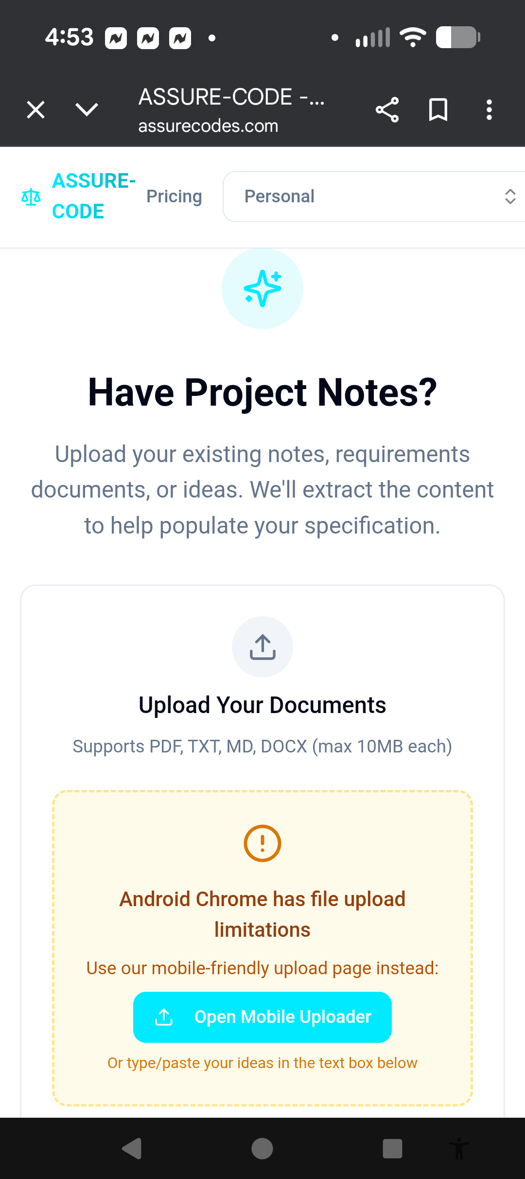 Screenshot 4 of ASSURE-CODE - Compliance Spec Assistant