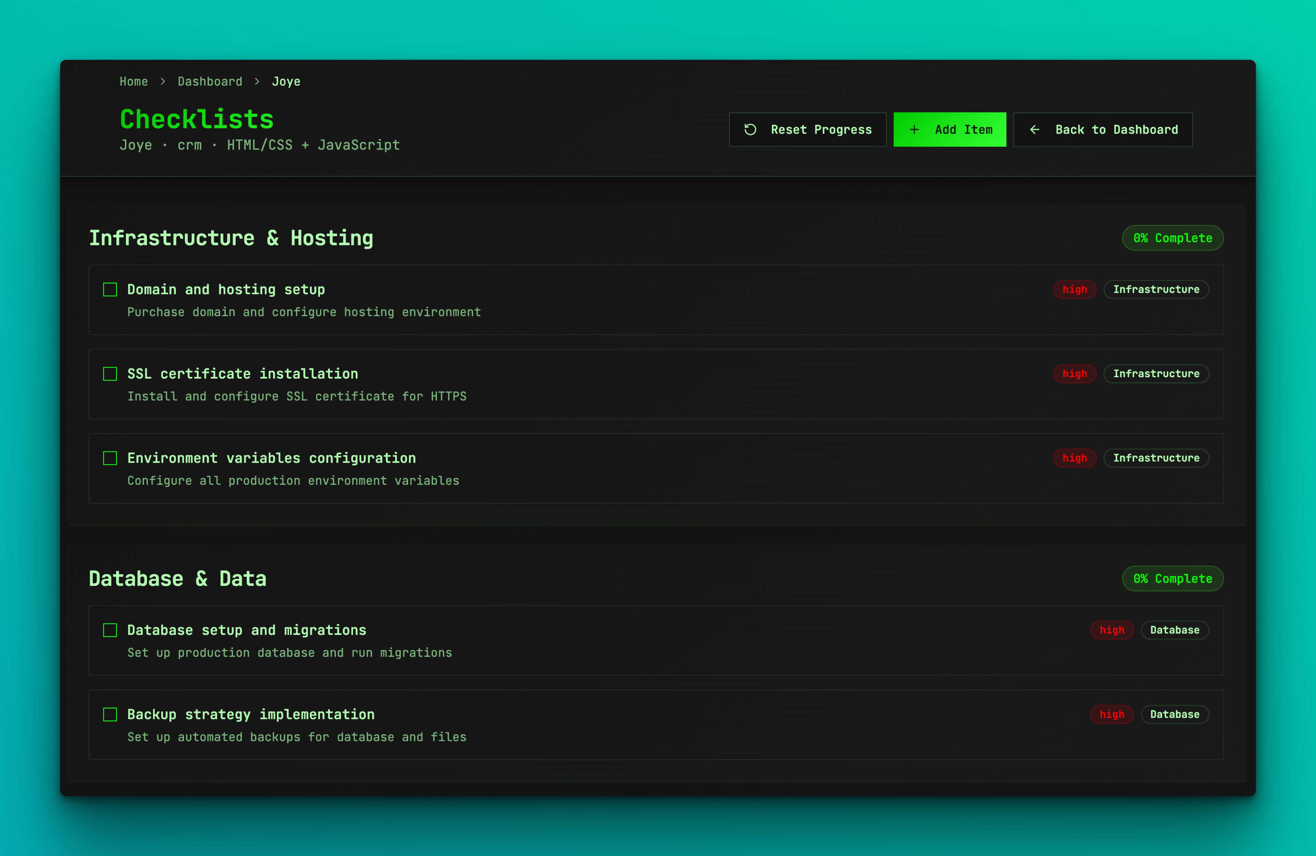 Screenshot 6 of Launch Checklist Manager