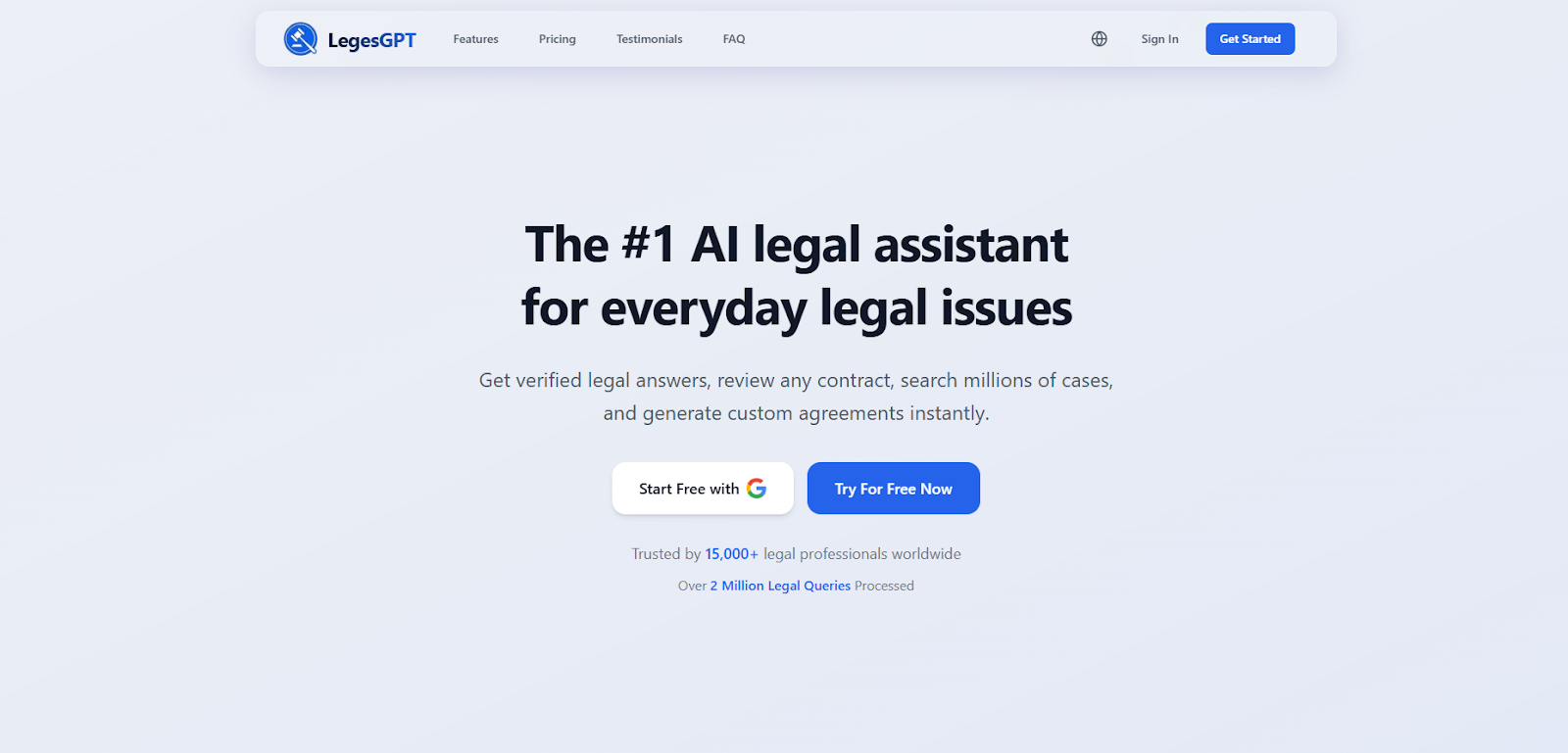 Screenshot 1 of LegesGPT