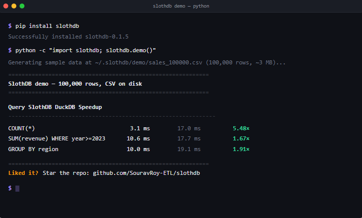 Screenshot 2 of SlothDB