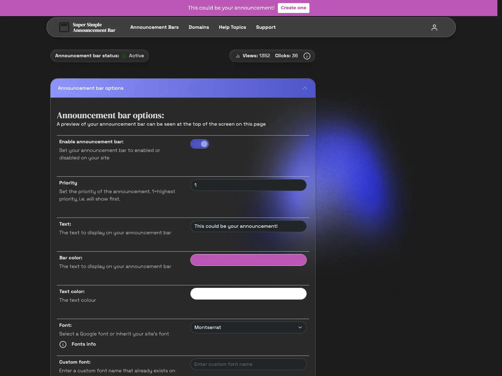 Screenshot 5 of Super Simple Announcement Bar