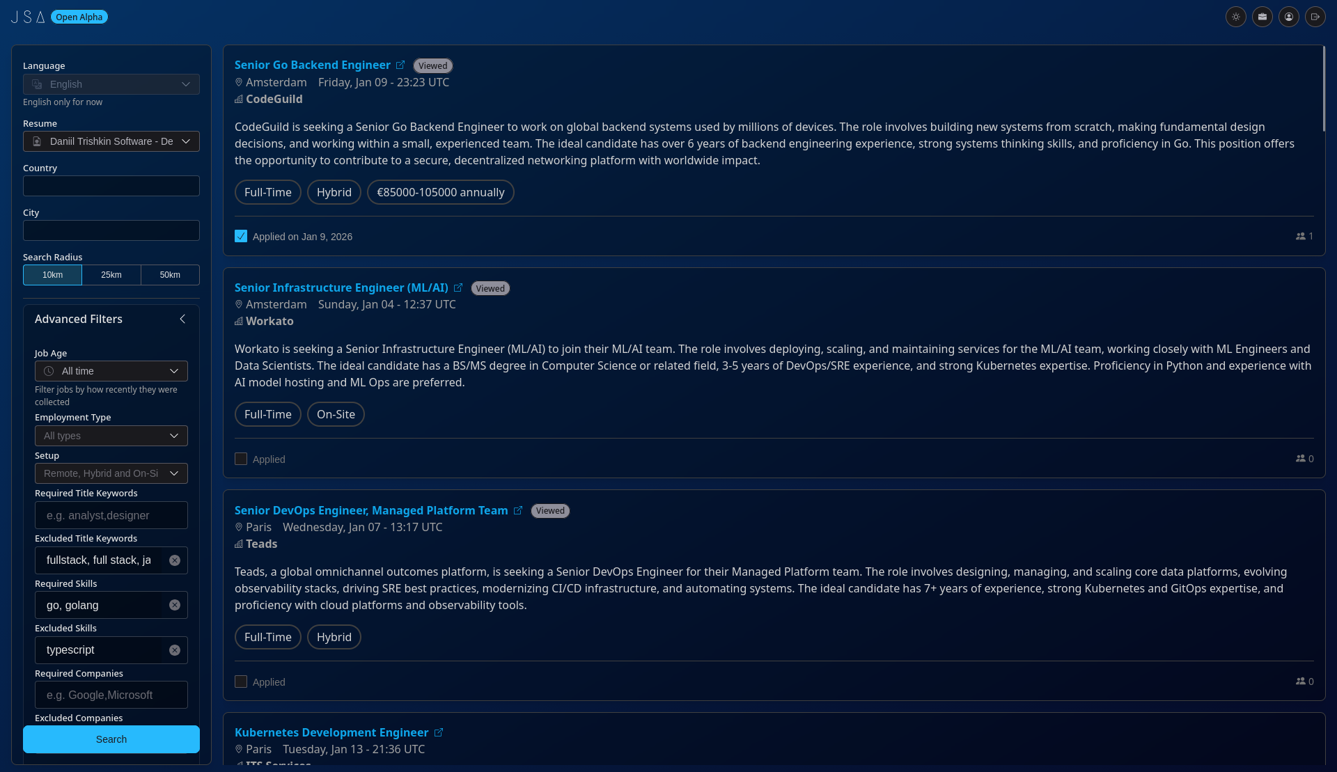 Screenshot 2 of Job Search Assistant