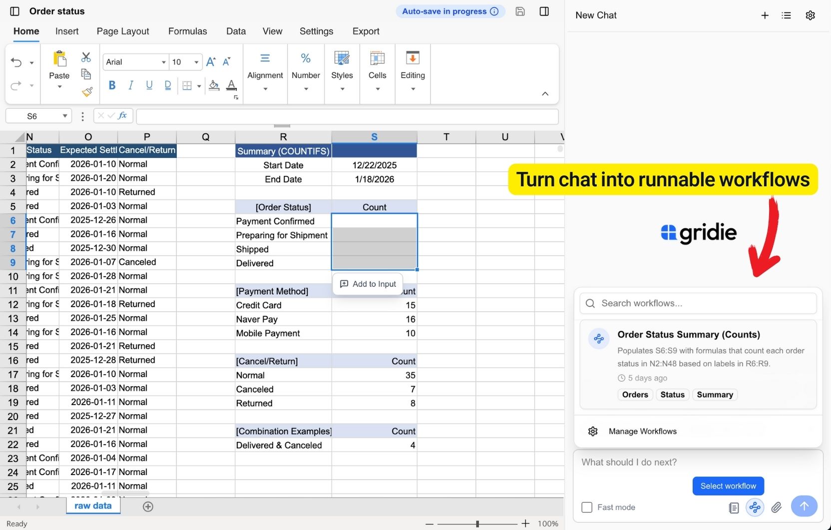 Screenshot 2 of Gridie: AI Native Spreadsheet