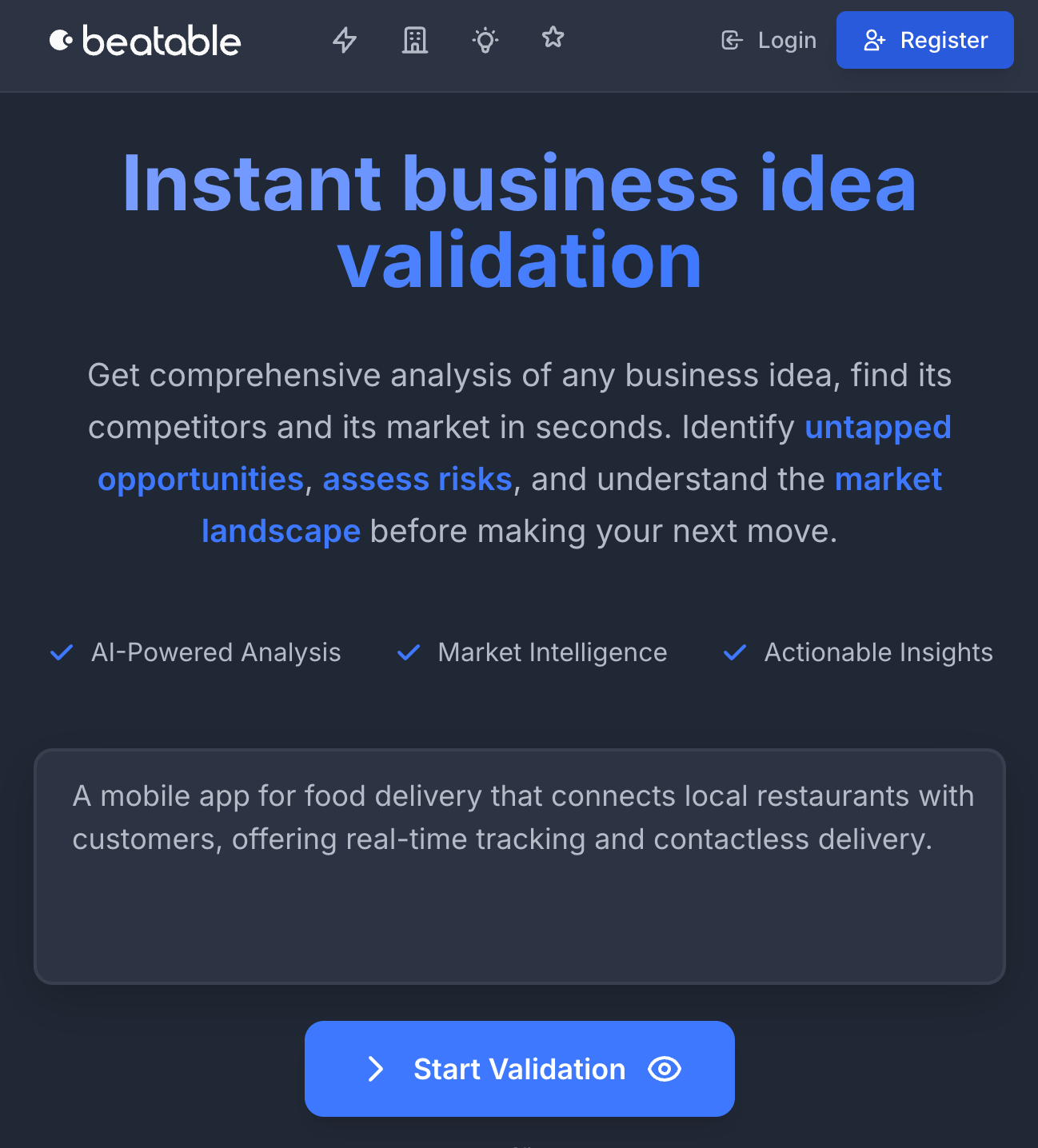 Screenshot 1 of Beatable - Business Validation Platform