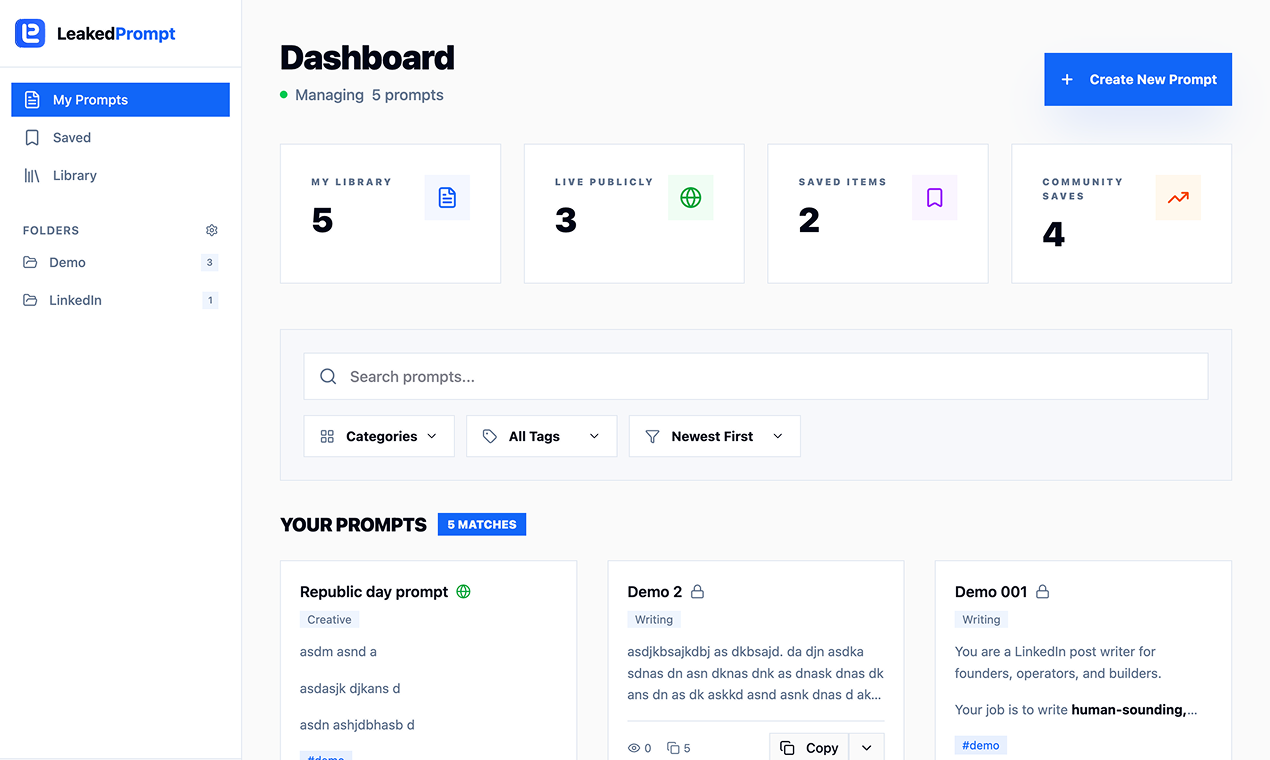 Screenshot 2 of Prompt Library