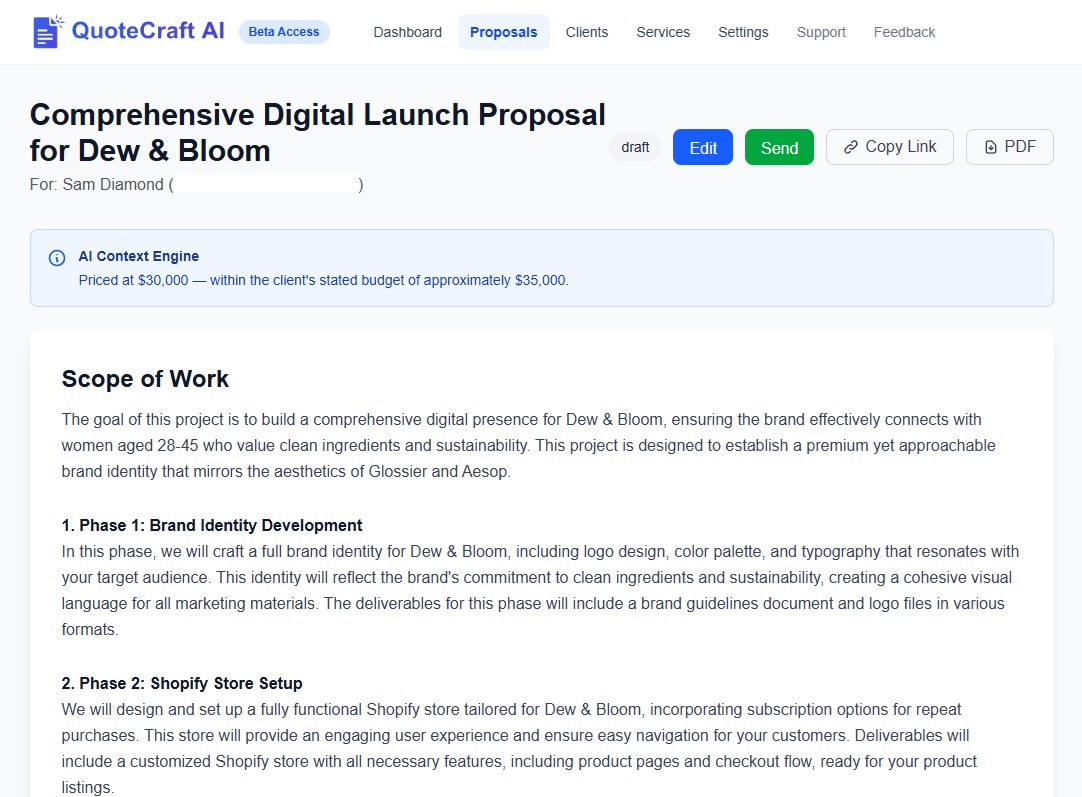 Screenshot 3 of QuoteCraft AI