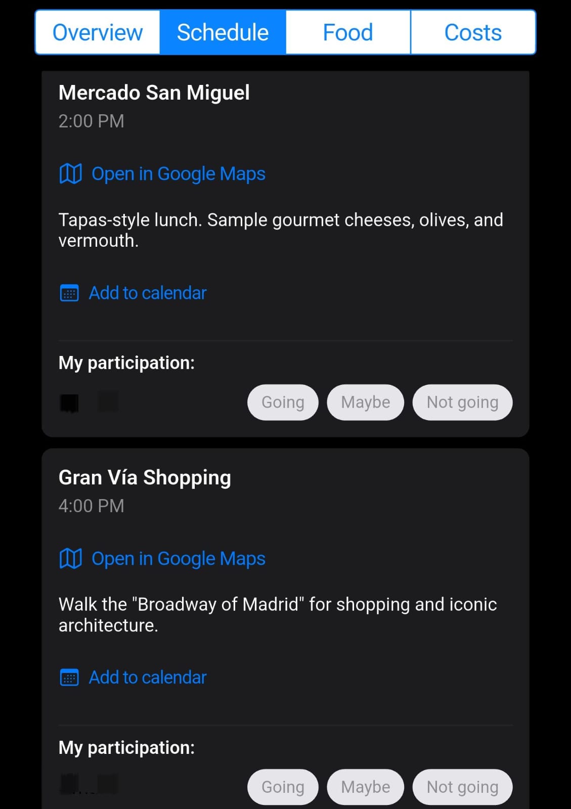 Screenshot 3 of Familytrips app