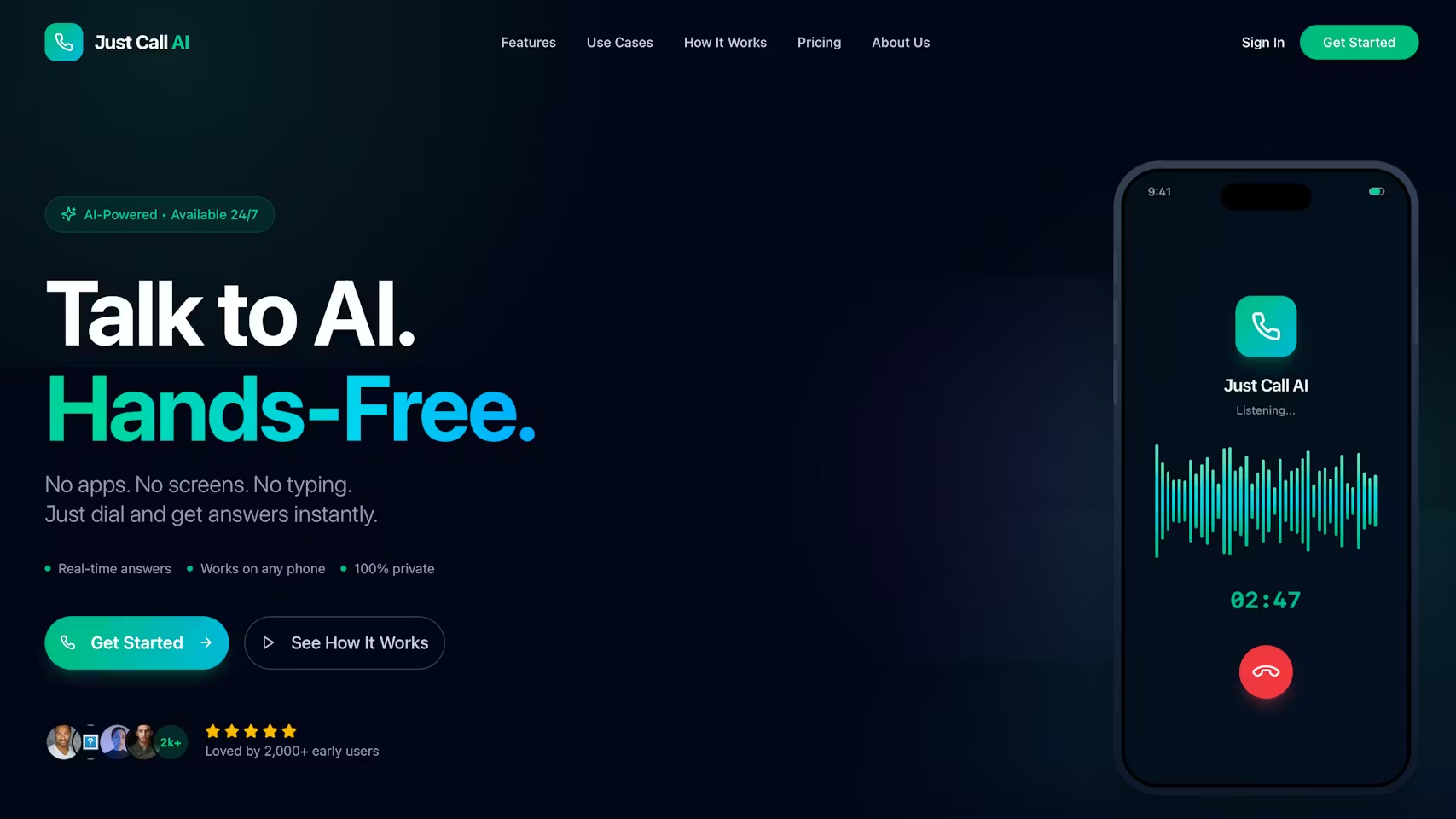 Screenshot 1 of Just Call AI