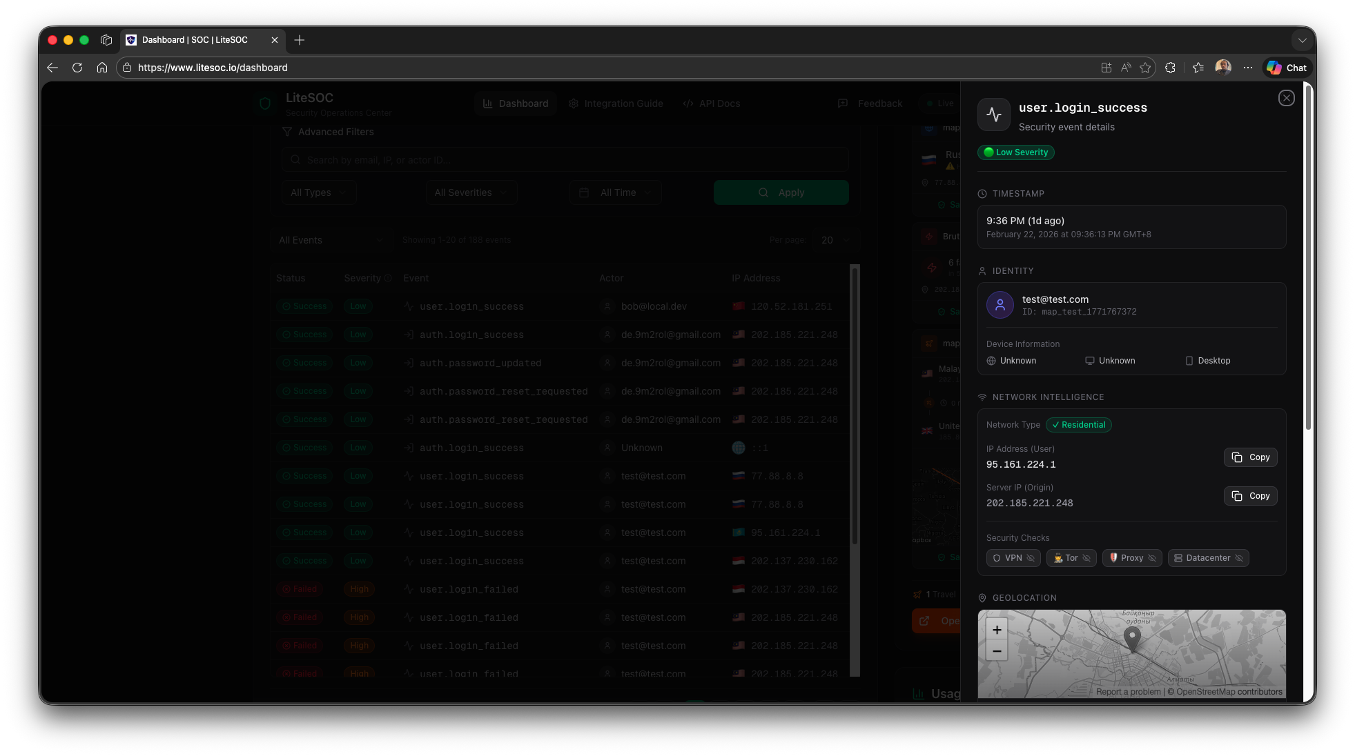 Screenshot 1 of LiteSOC