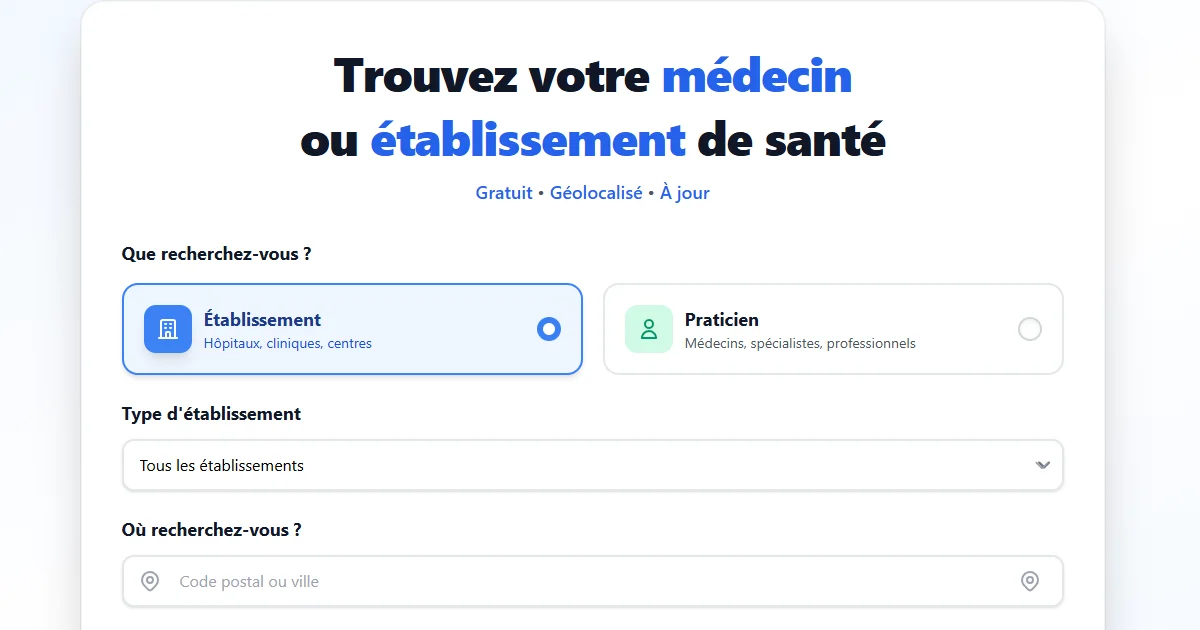 Screenshot 1 of Annuaire Santé - Trouvez Médecins