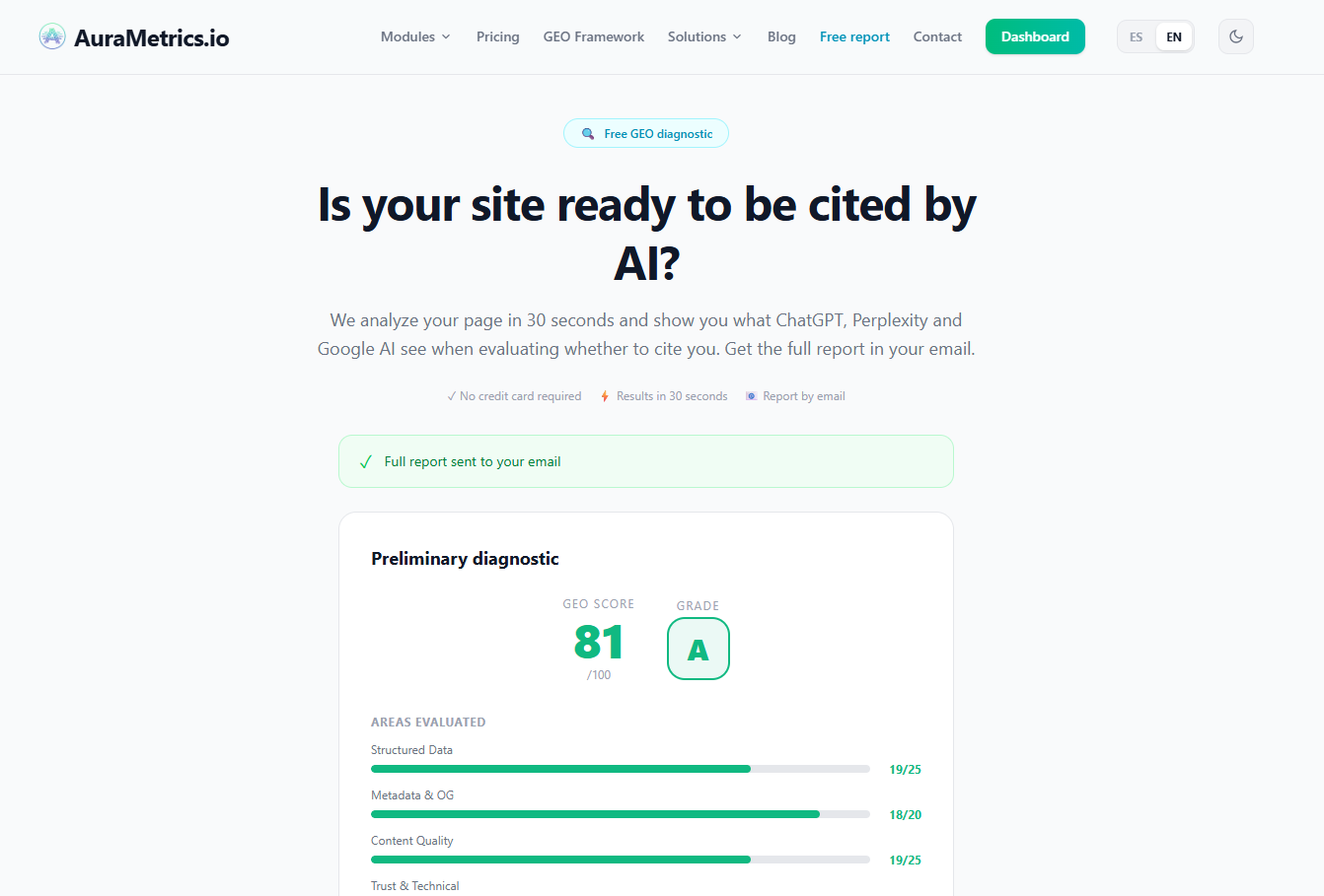 Screenshot 1 of AuraMetrics
