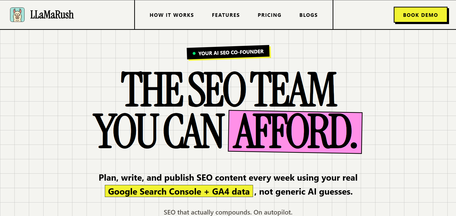 Screenshot 1 of LLaMaRush - Your AI SEO Co-Founder