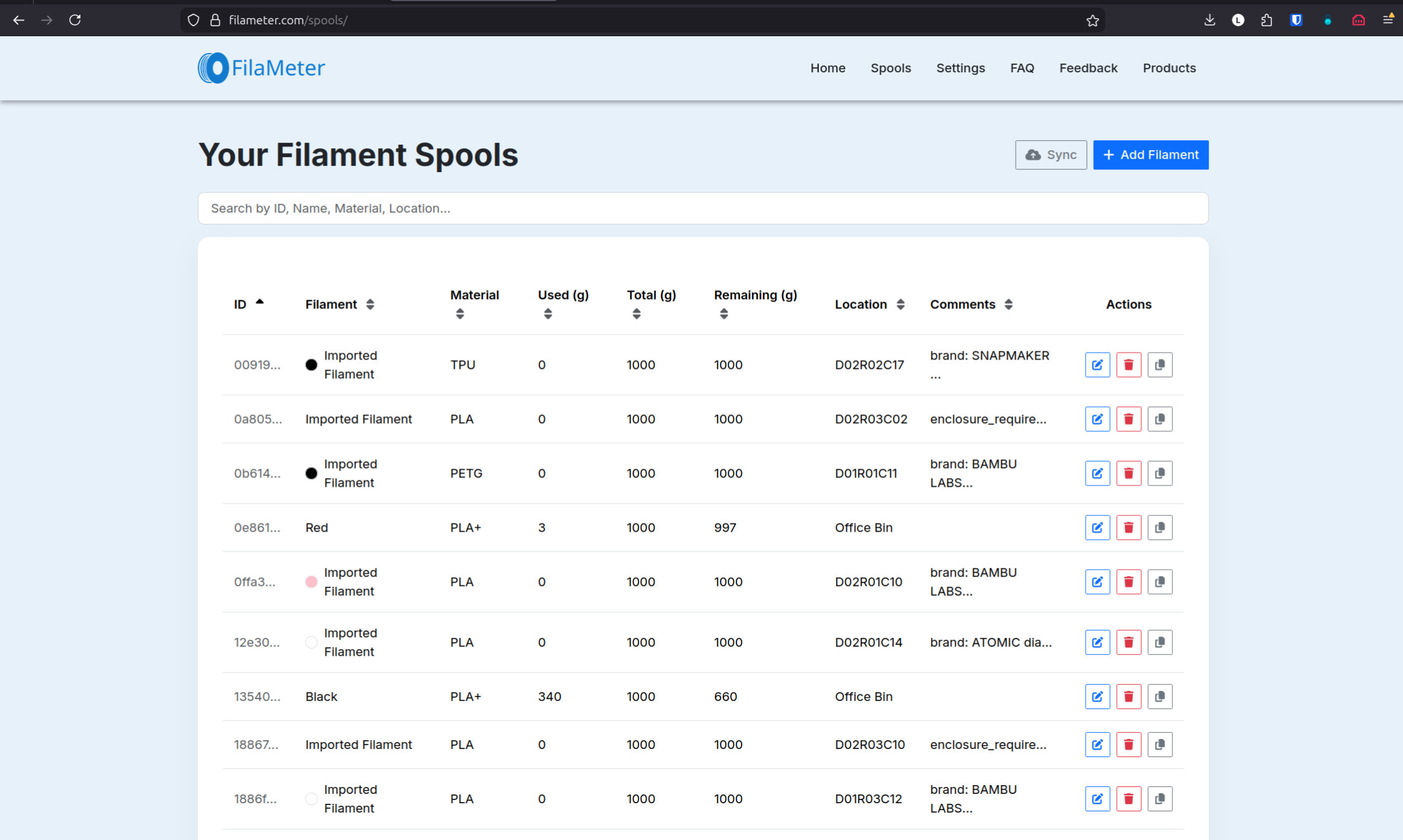 Screenshot 1 of FilaMeter