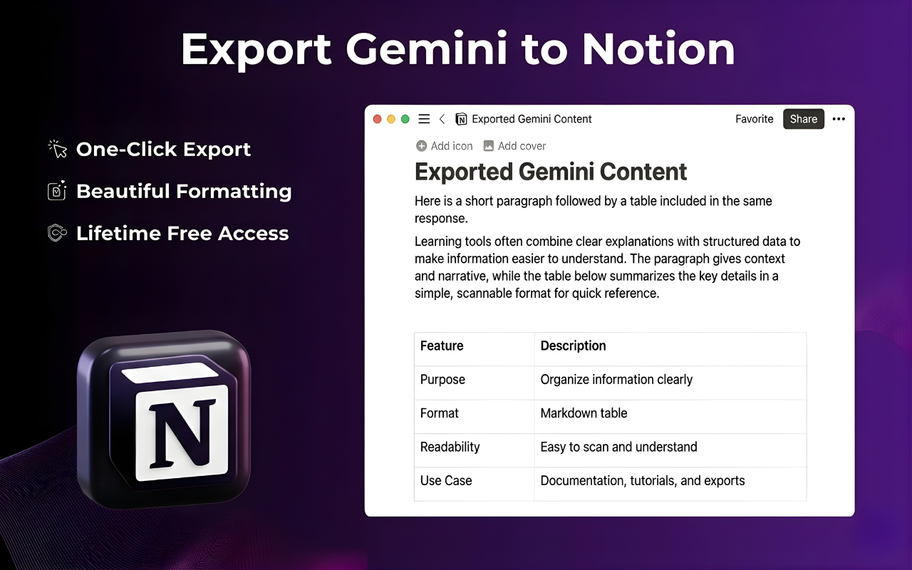Screenshot 1 of Gemini Exporter - Gemini to Word, PDF