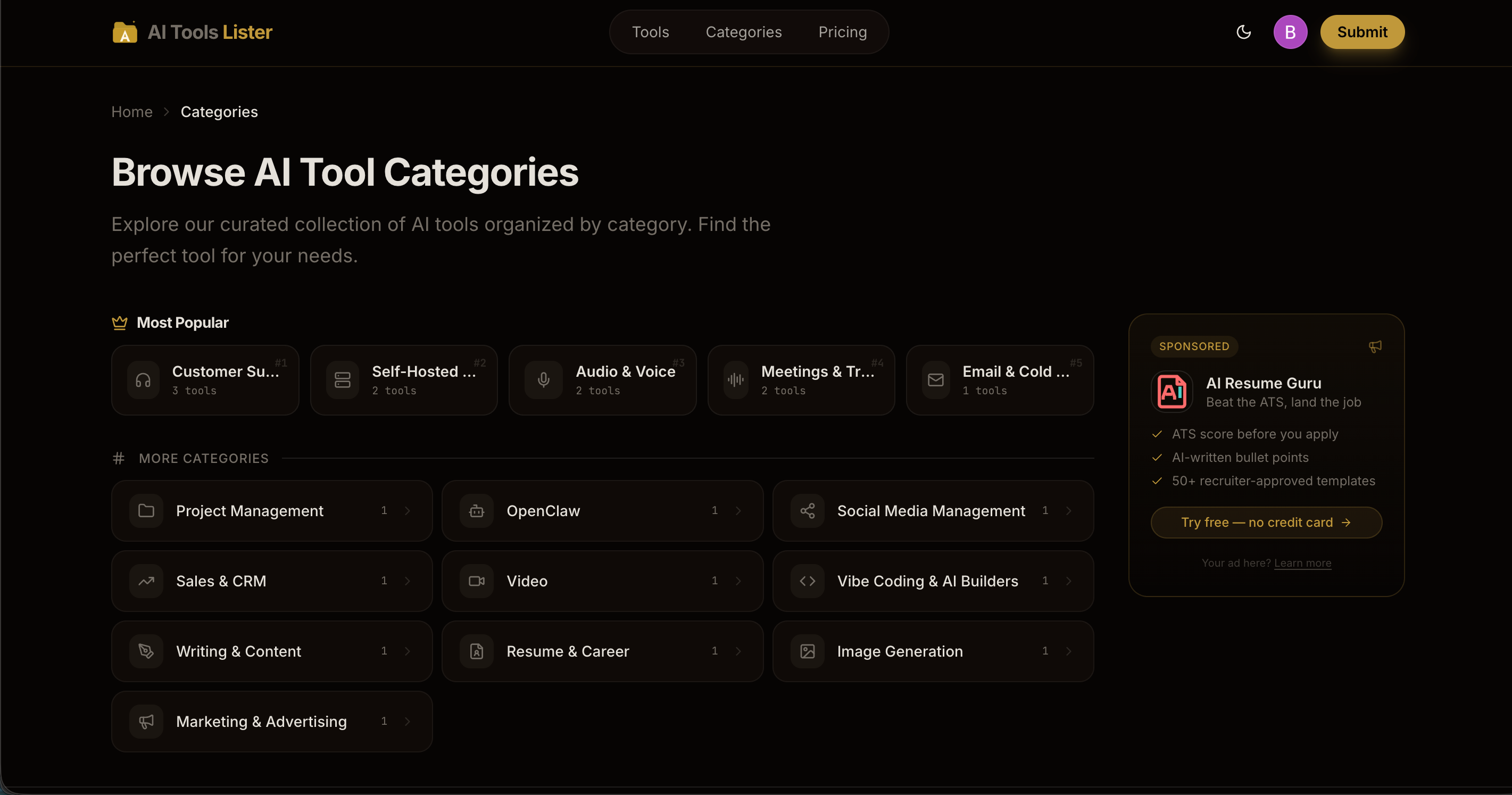 Screenshot 6 of AI Tools Lister