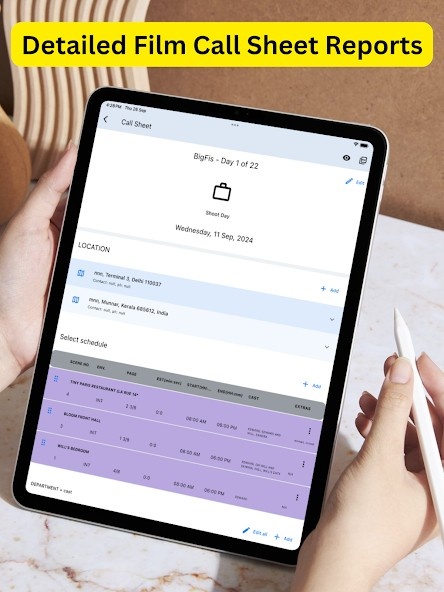 Screenshot 2 of AI Callsheet Software | Studiovity 