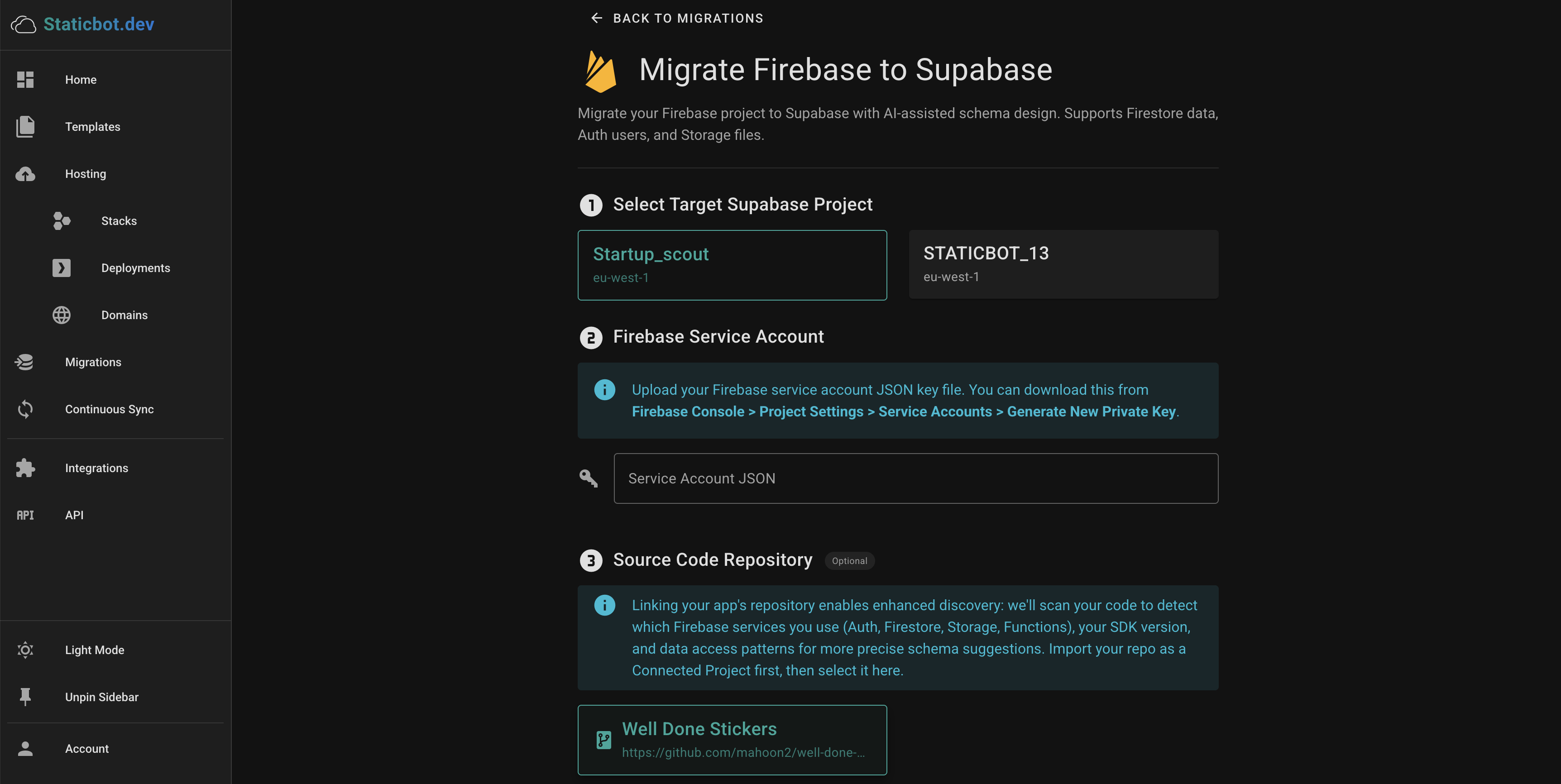 Screenshot 2 of Staticbot.dev