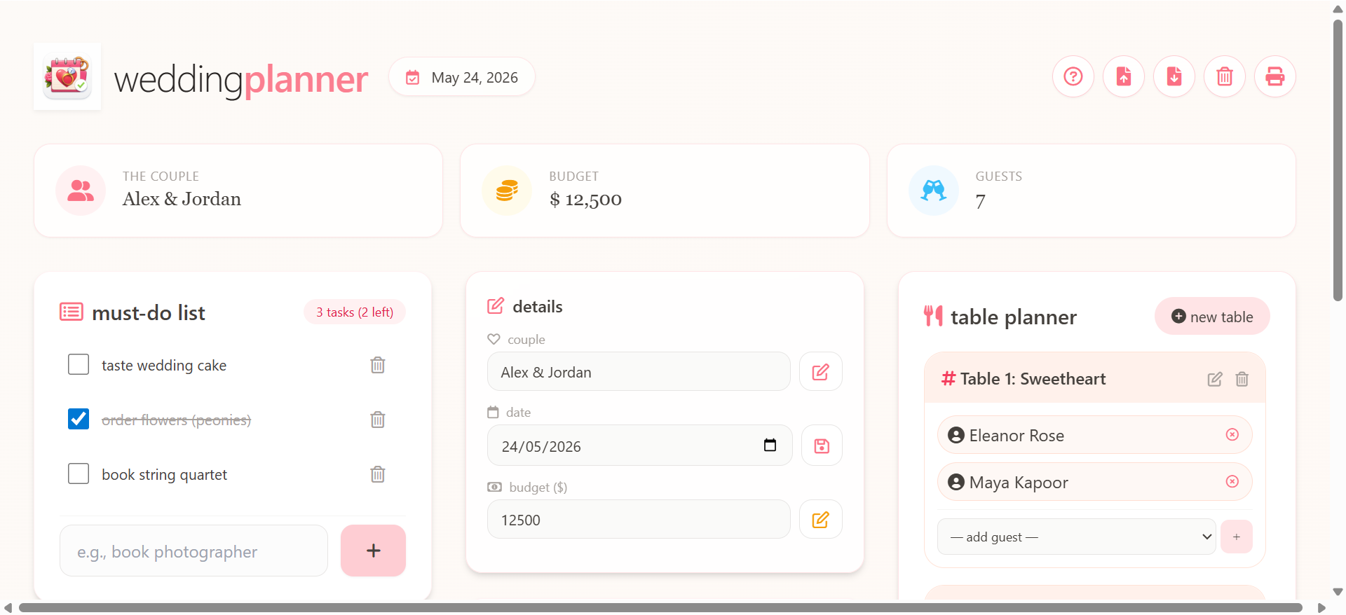 Screenshot 3 of Wedding and Event Planner