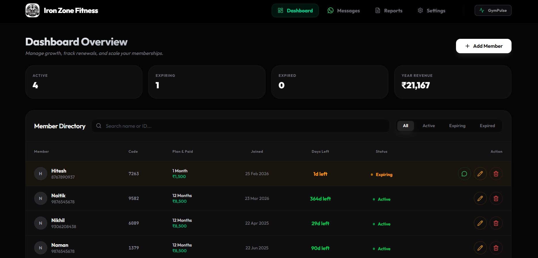 Screenshot 2 of GymPulse