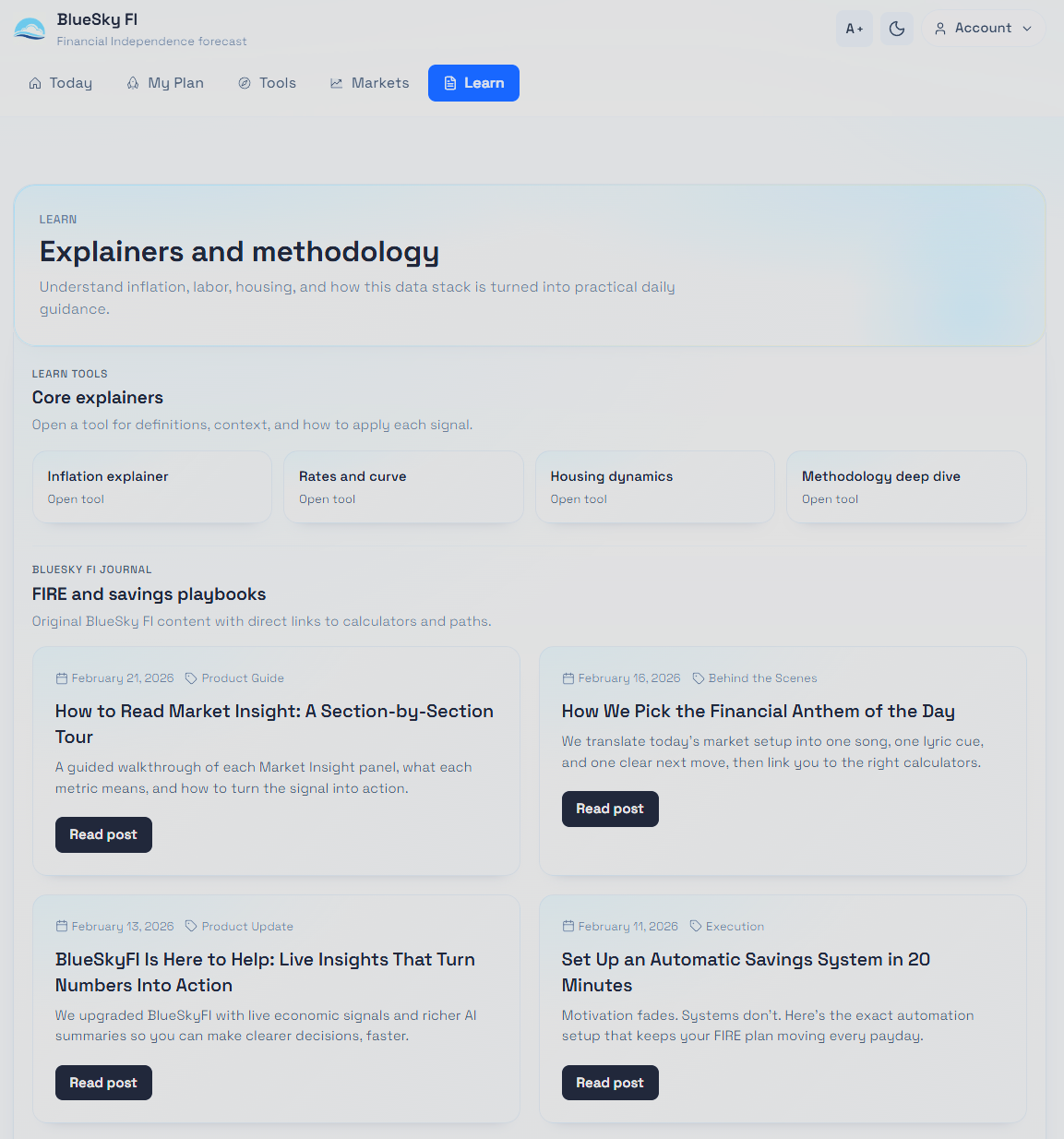 Screenshot 1 of Blue Sky FI (Financial Independence)