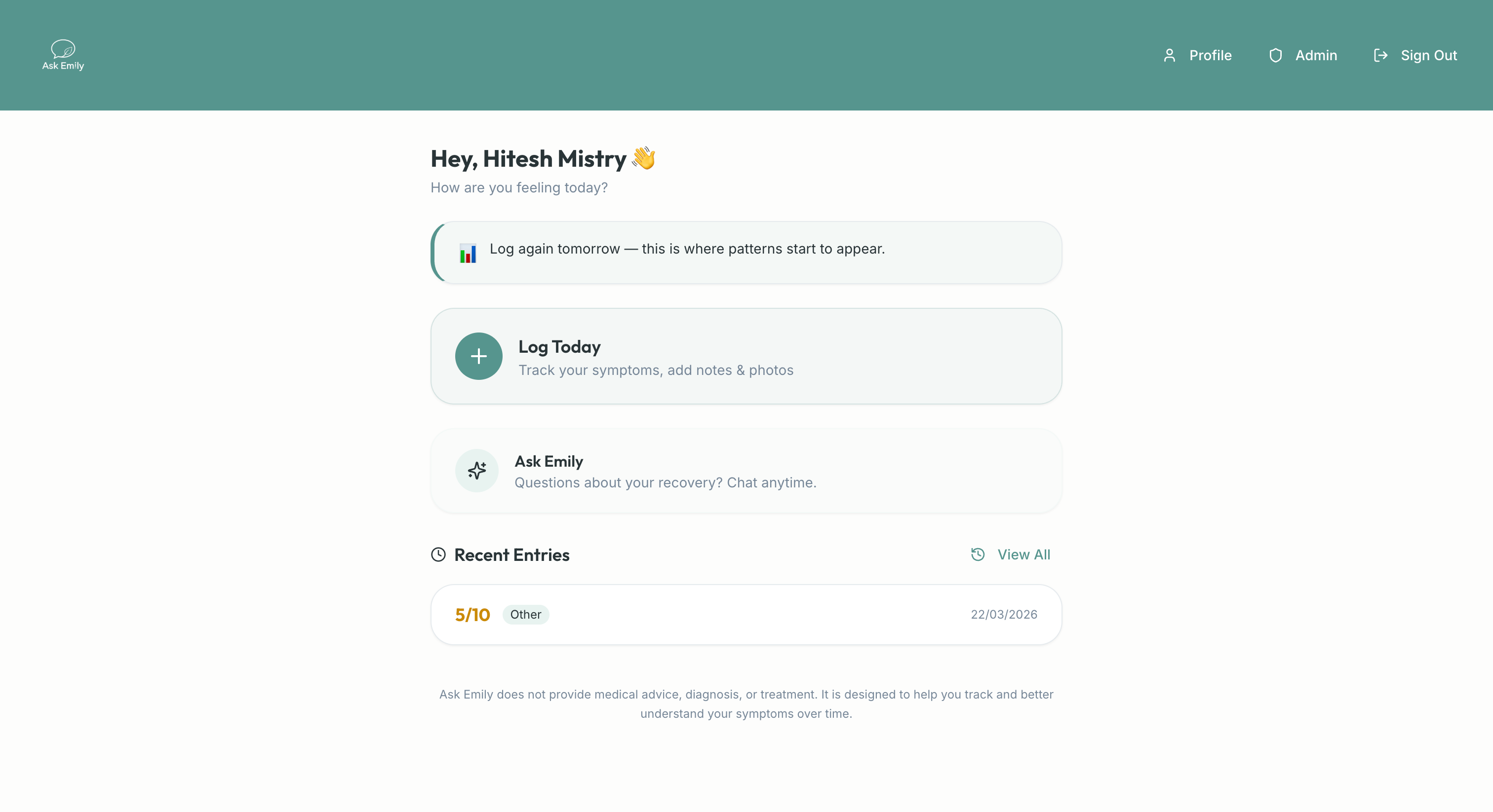 Screenshot 1 of Ask Emily - Recovery Companion