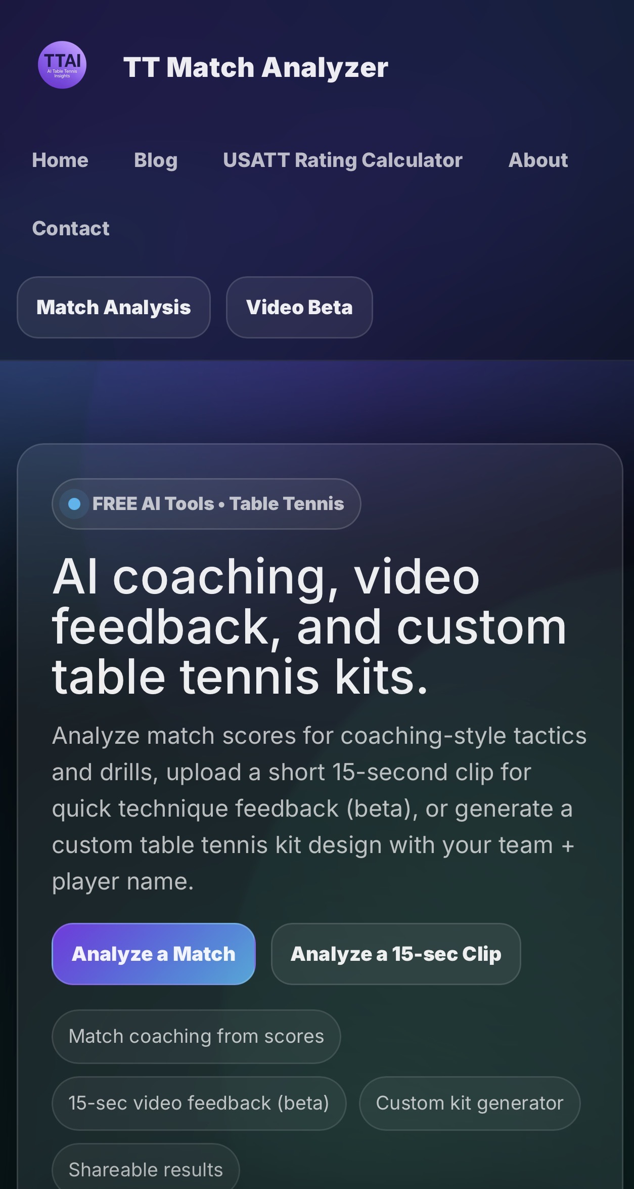 Screenshot 1 of TT Match Analyzer