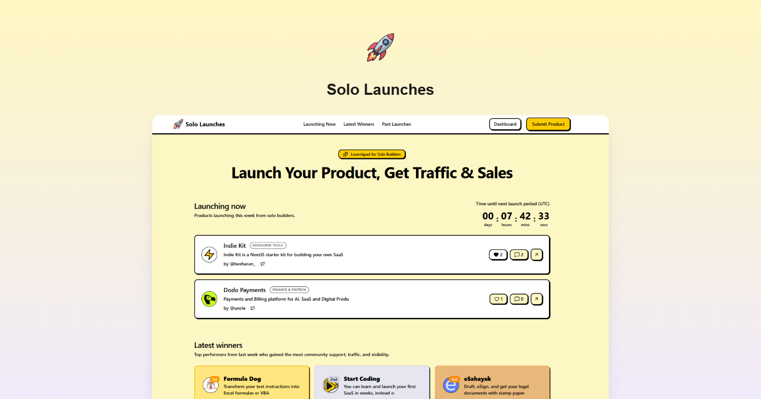 Screenshot 1 of Solo Launches (Free)
