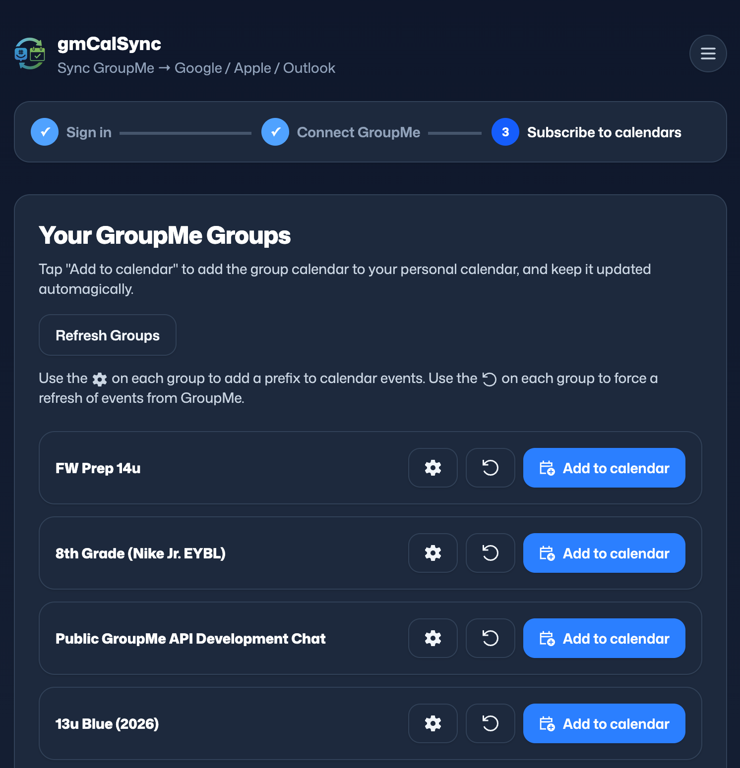 Screenshot 2 of gmCalSync