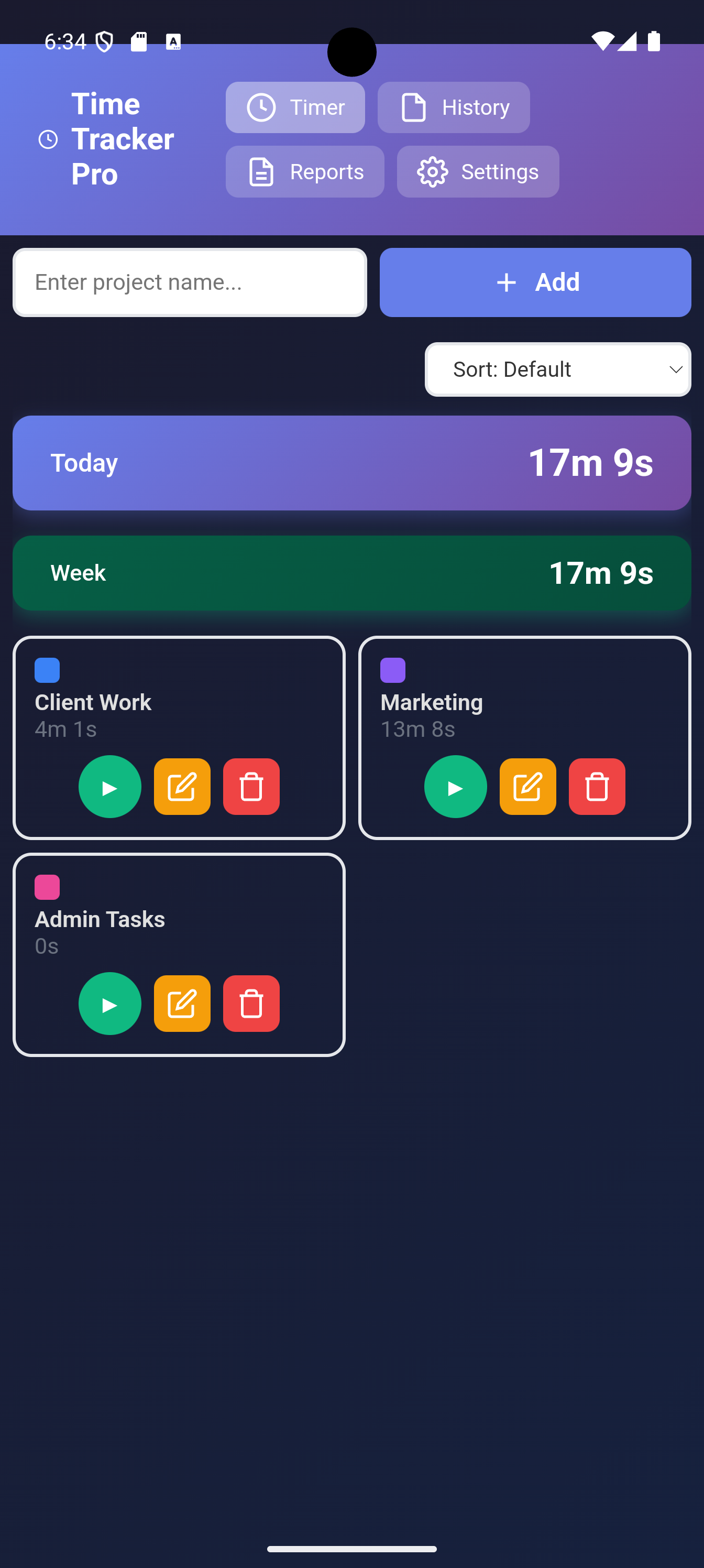 Screenshot 1 of TimeTracker Pro