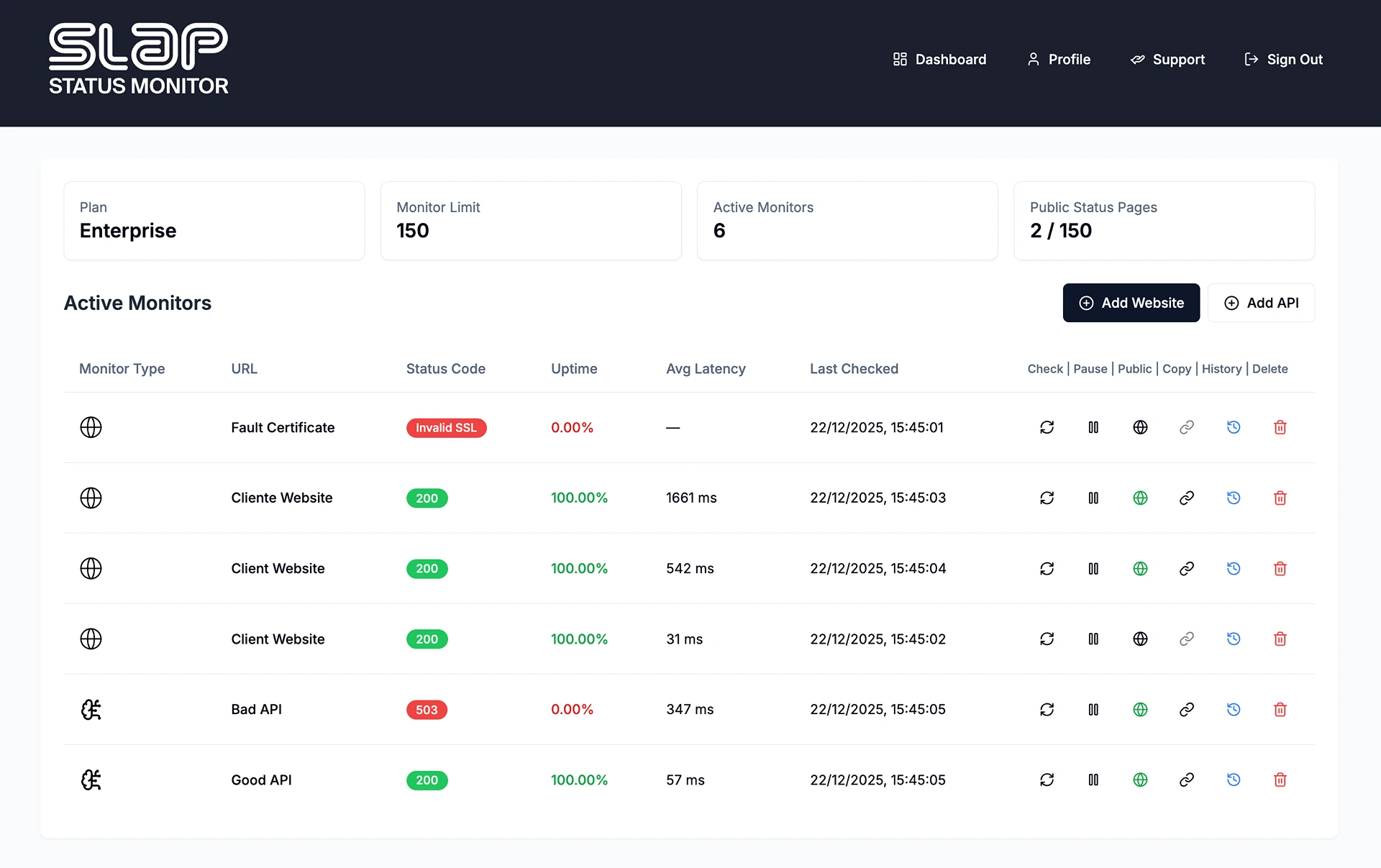 Screenshot 1 of SLAP - Status Manager