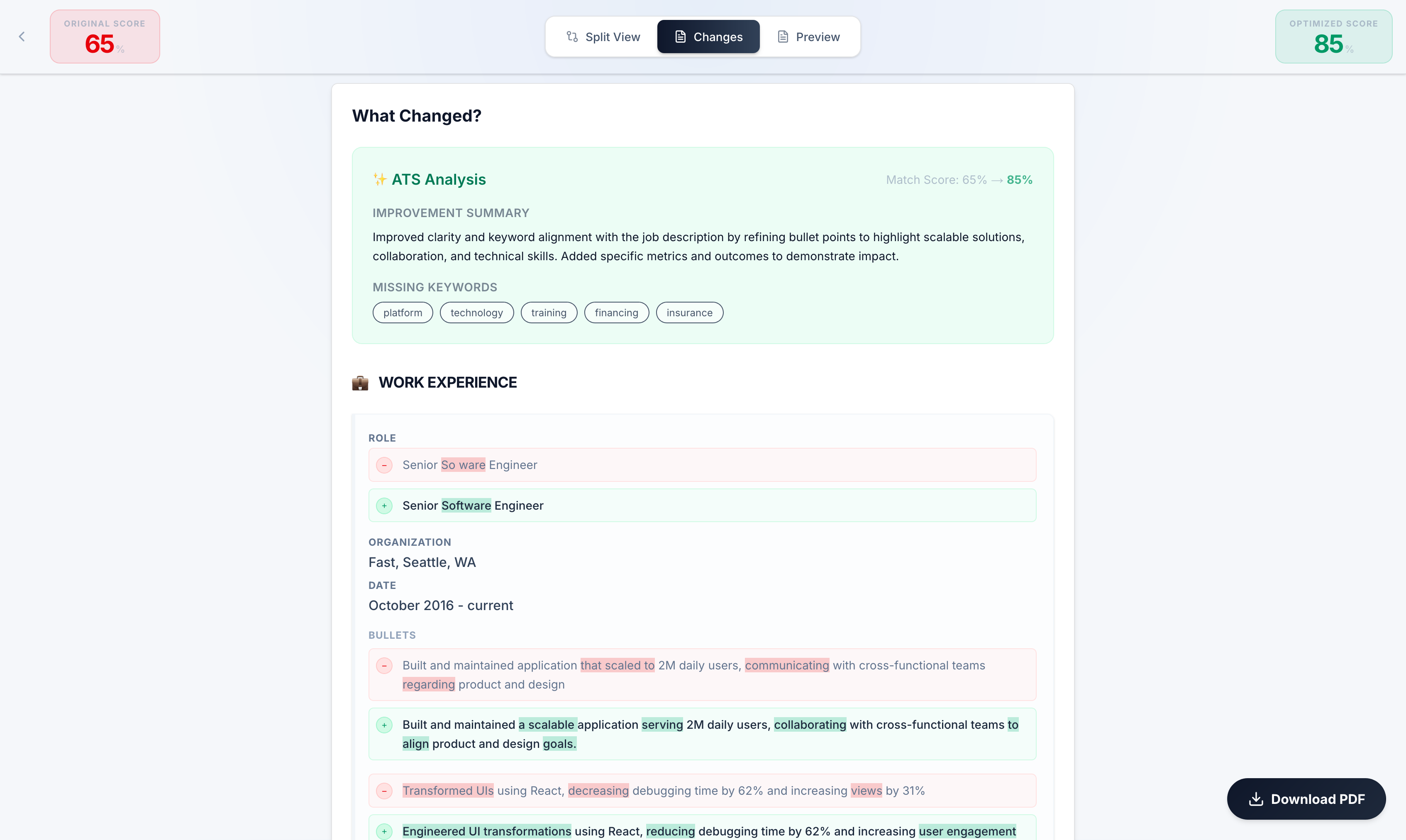 Screenshot 4 of MirrorCV AI Resume Optimizer